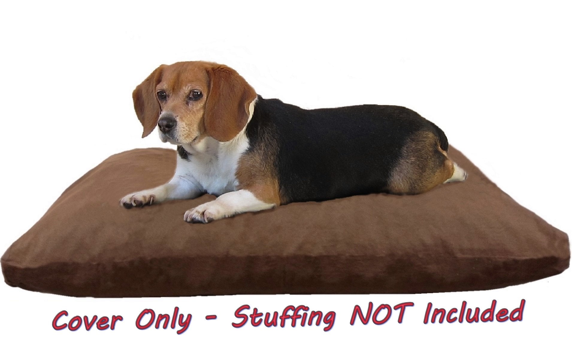 Dogbed4less 41X27X4 Inches Large Size Brown Color Denim Jean Dog Pet Bed External Zipper Cover - Replacement Cover only