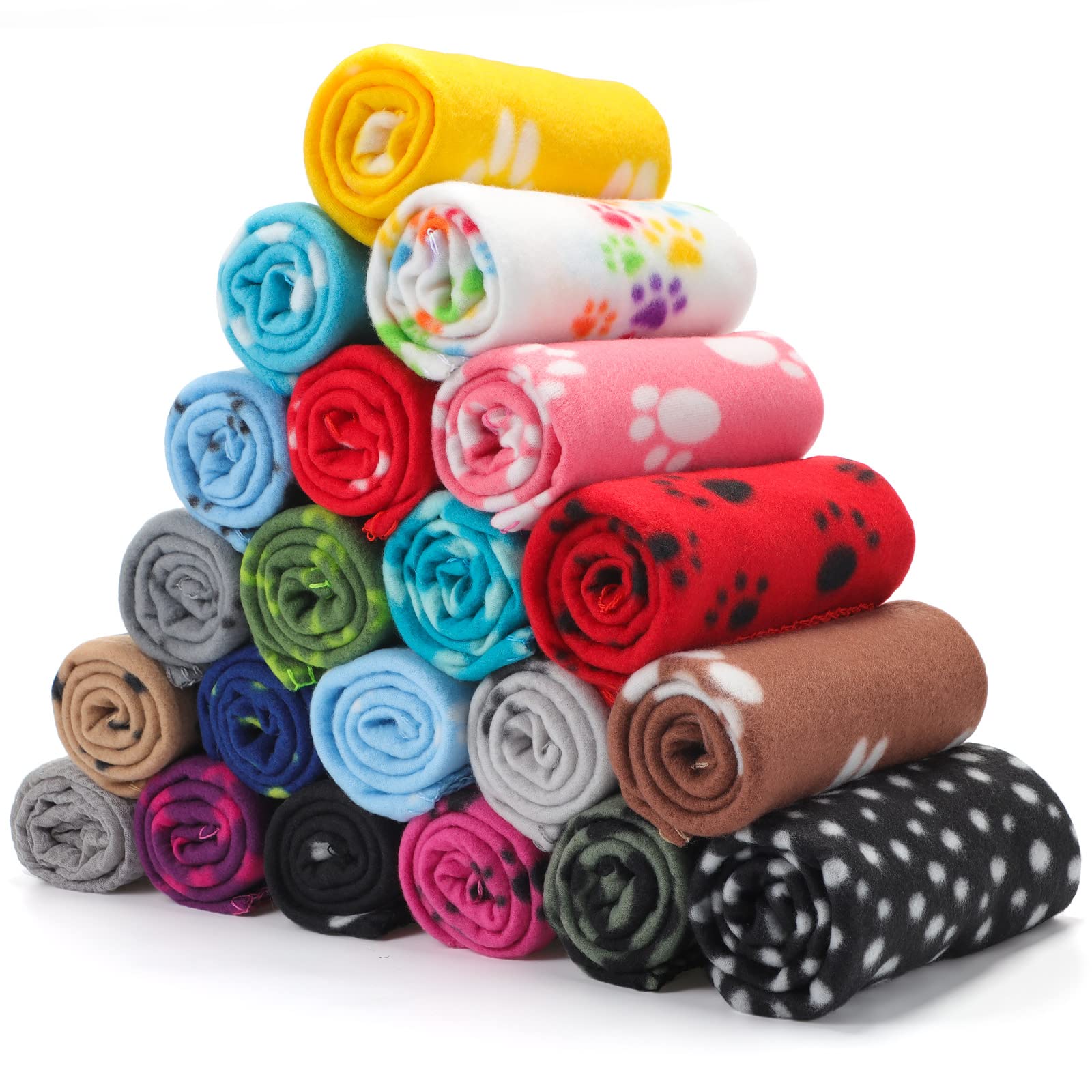 Eccliy 20 Pcs Puppy Blanket Pet Blanket Soft Fleece Dog Blankets Doggie Blanket Warm Felt Throw Blanket Sleep Mat Bed Covers Sma