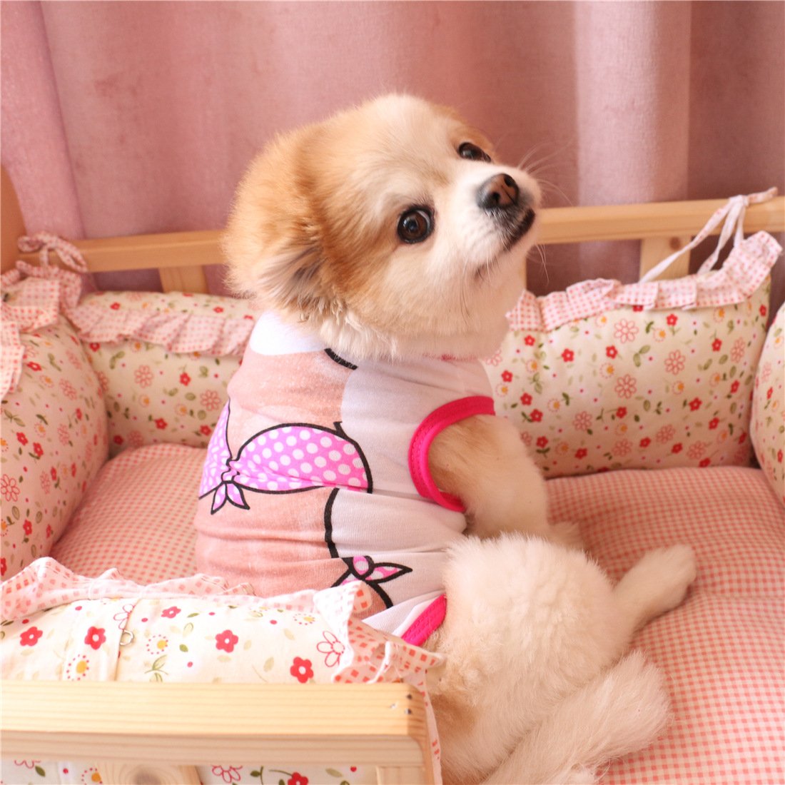 Alroman Dogs Shirts Puppy White Vest Clothing for Dogs Cats Vacation Shirt Male Female Dog Clothing House-Cats Summer Clothes Doggie Cotton Summer Shirt Small -Like New