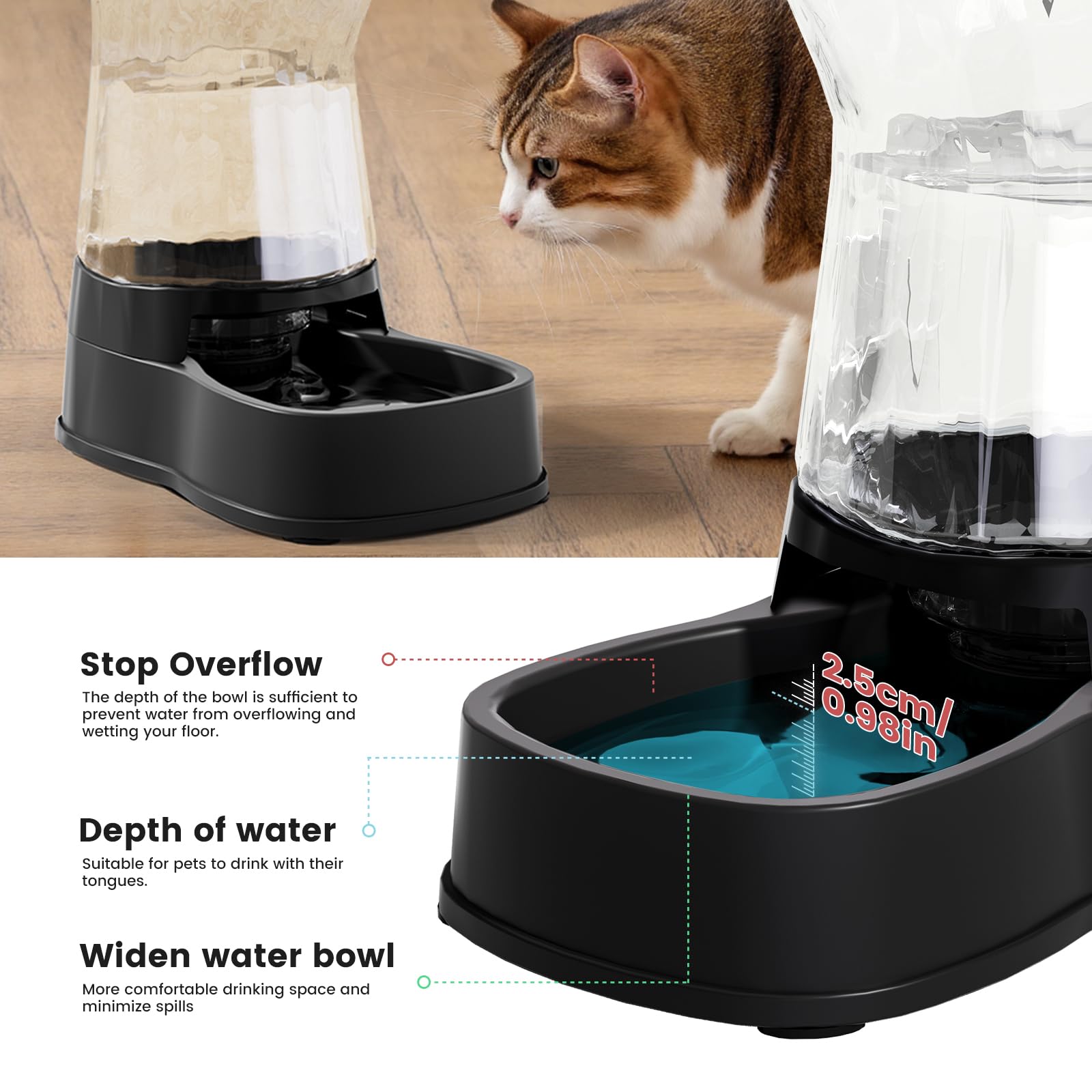 Gardner Pet Automatic Gravity Water Dispenser For Dogs, 1.0Gallon 100% Bpa-Free Dog Water Bowl Dispenser, Pet Water Fountain Dis