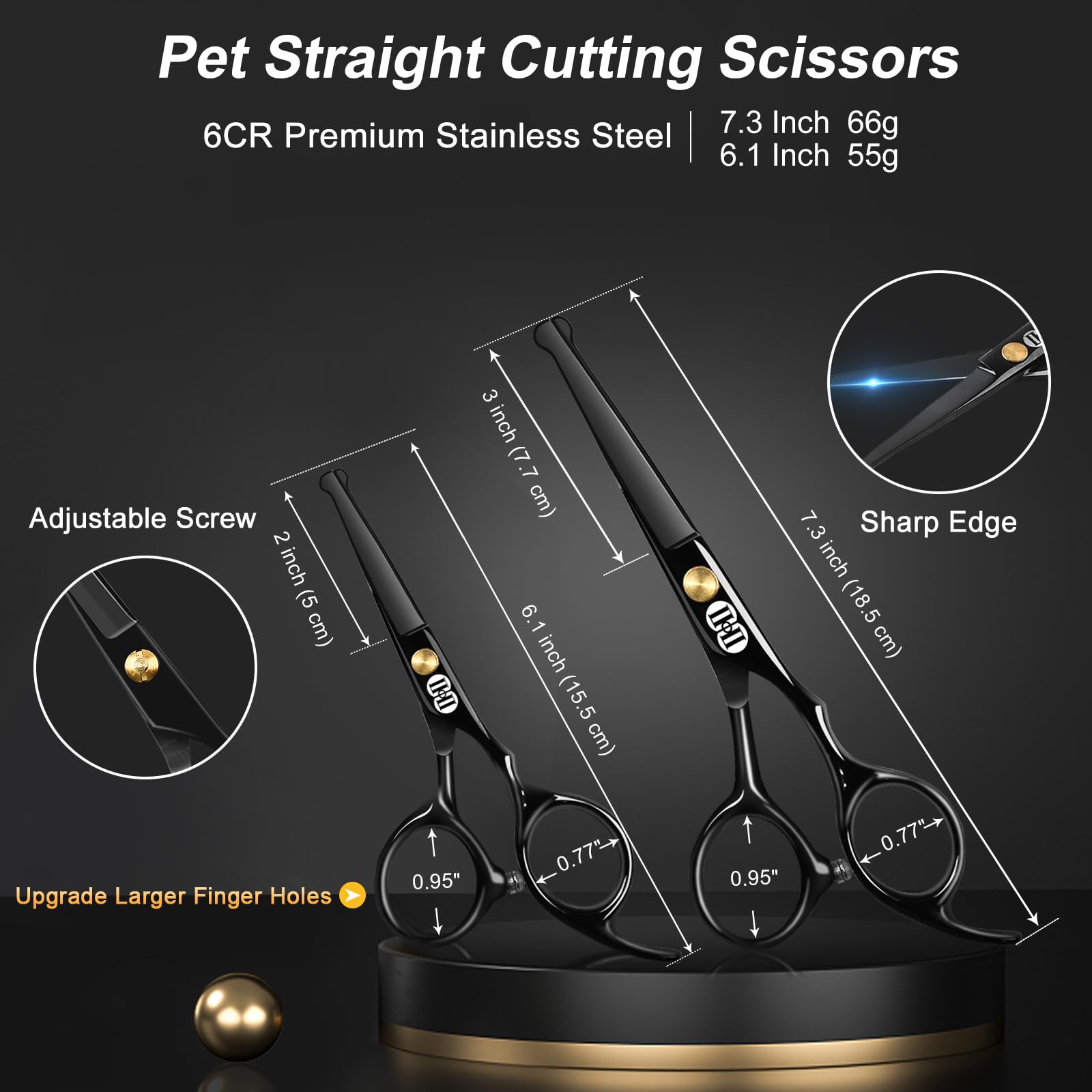 Ciicii Dog Grooming Scissors Kit, 10-In-1 Professional Pet Grooming Scissors Set With Safety Round Tip (Dogs/Cat Hair Cutting Tr
