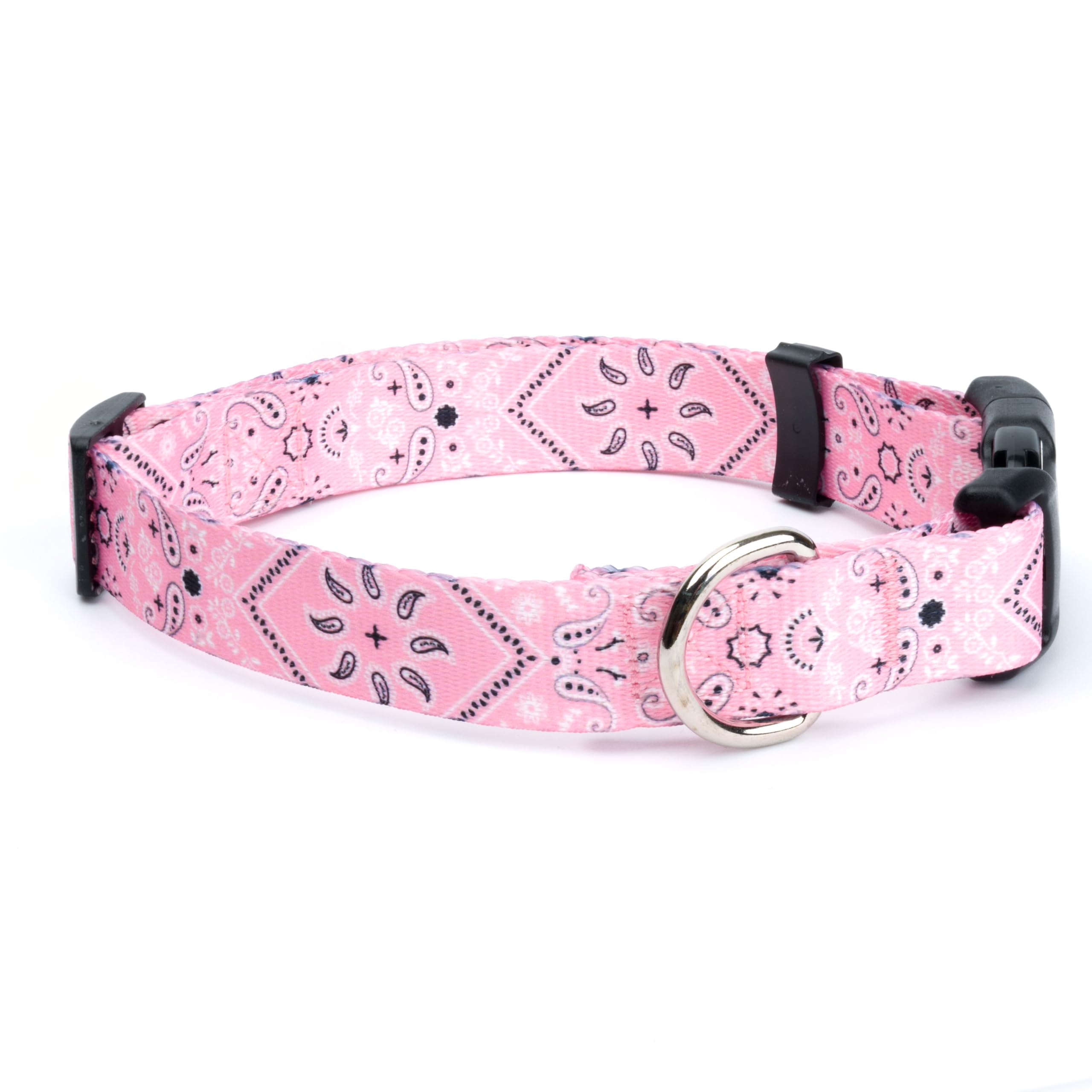 Country Brook Petz - Deluxe Pink Bandana Dog Collar - Made in The U.S.A. - Country and Western Collection Featuring Rustic Desig