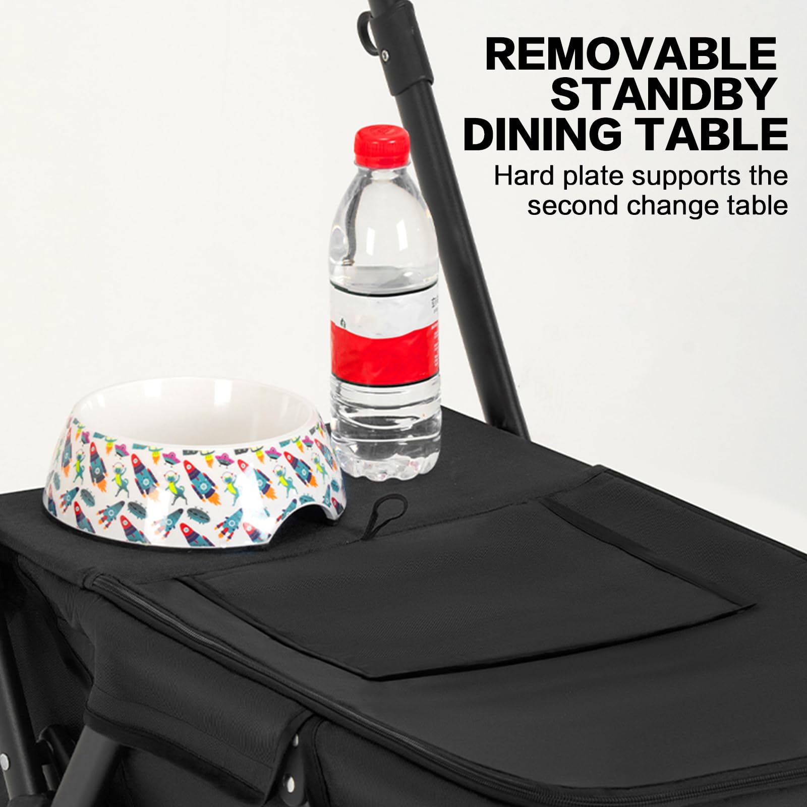 Pet Stroller Cat Dog Stroller Travel Folding Pet Carriers(Black)