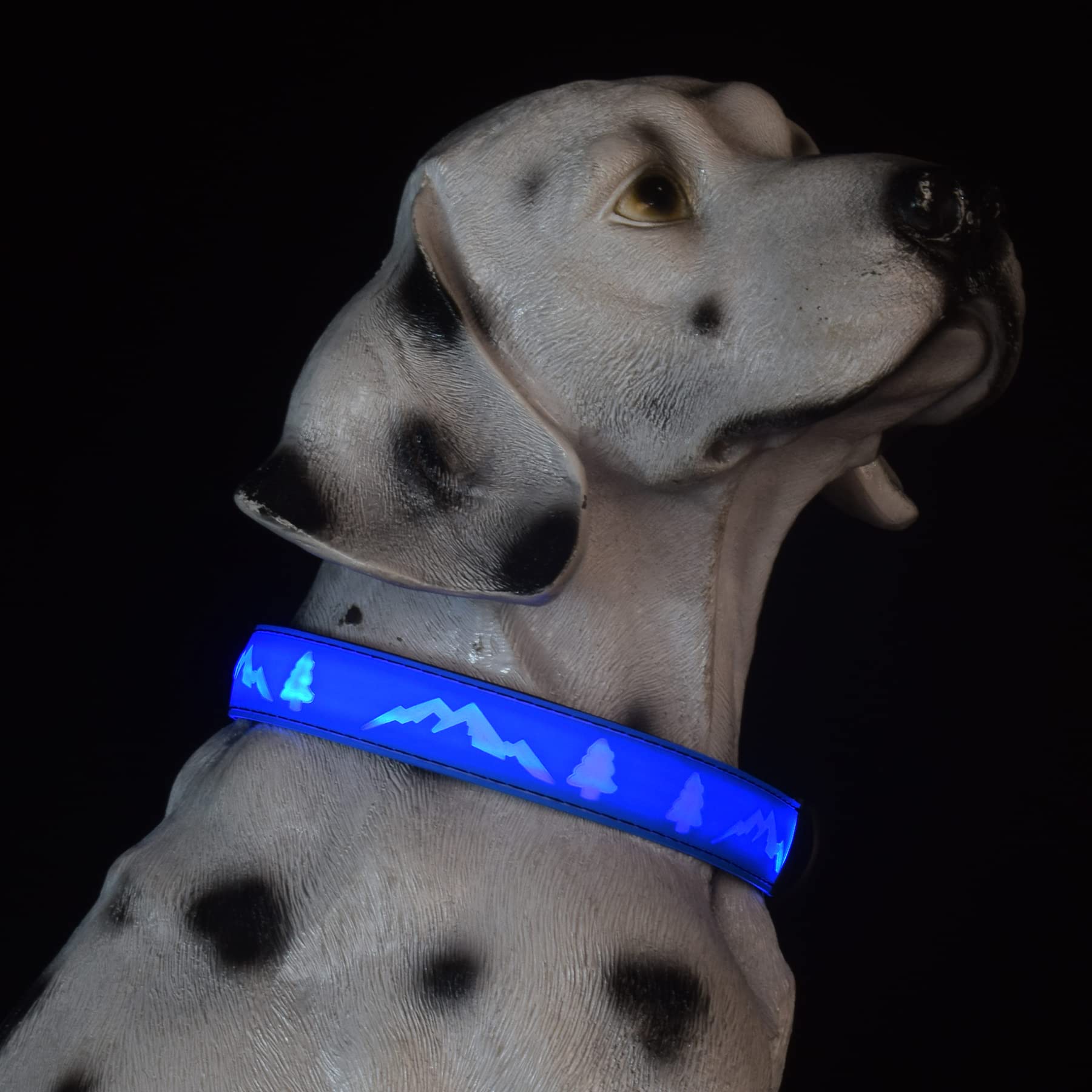 Dogled Led Dog Collar, 15 Light Modes, Usb-C Rechargeable, Silicone Material, Adjustable Size, (Blue, M(11.8-15.7''))