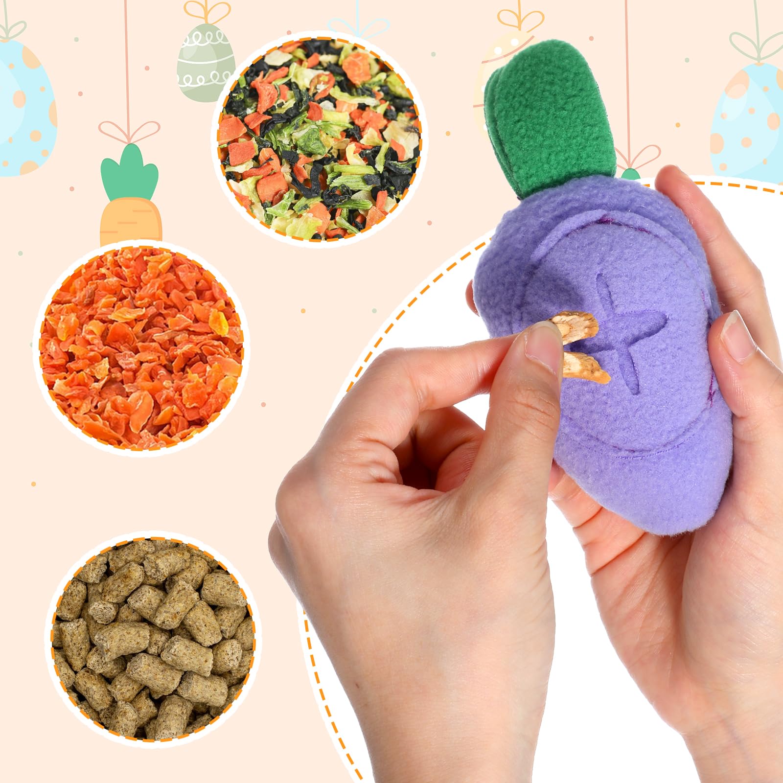 3 Pcs Guinea Pig Toys Guinea Pig Enrichment Toys Washable Snuffle Ball Treat Dispenser Slow Feeder Toy Boredom Puzzle Feed Game