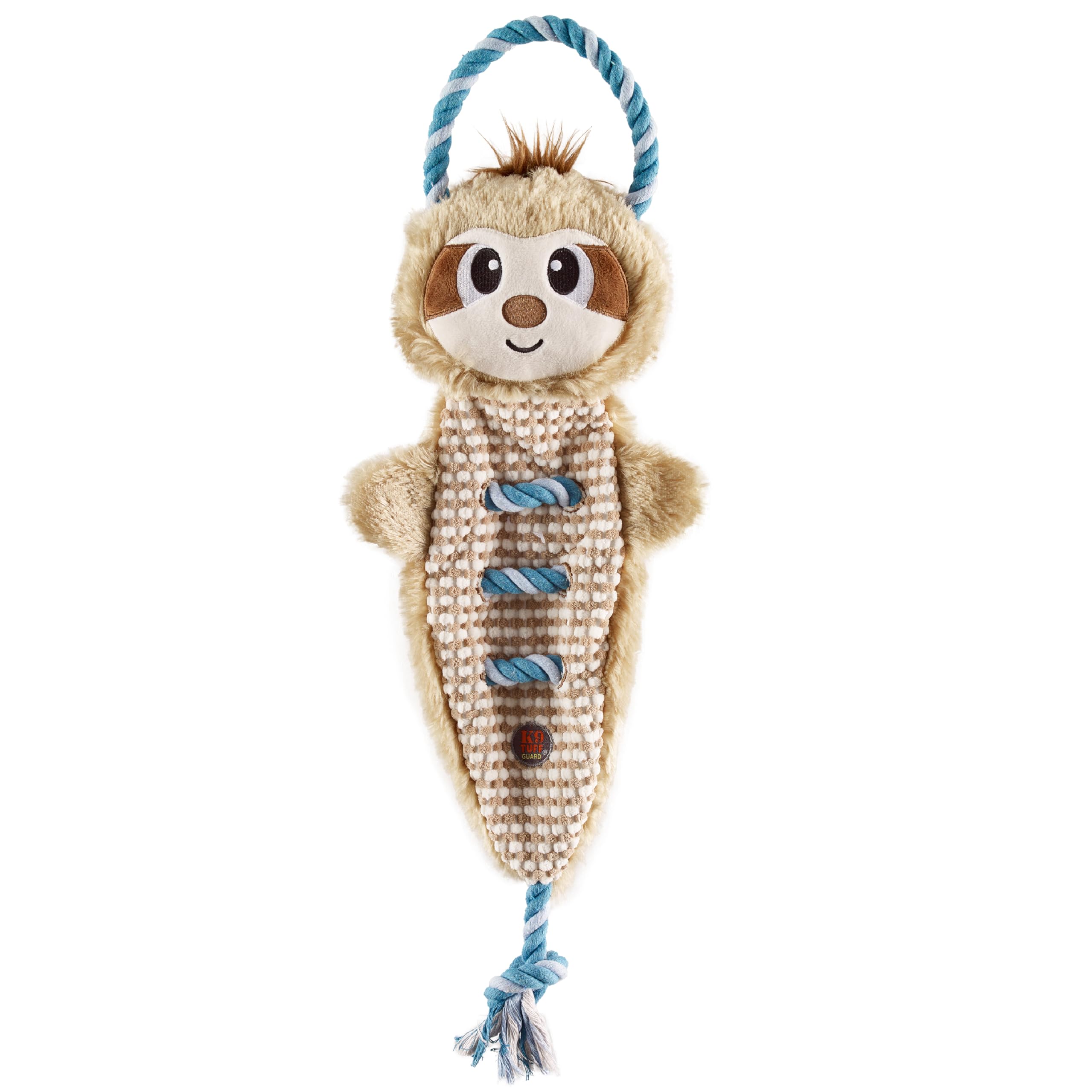 Outward Hound By Charming Pet Ropiez Sloth Rope Dog Tug Toy For Tugging Squeaky Fun, Brown