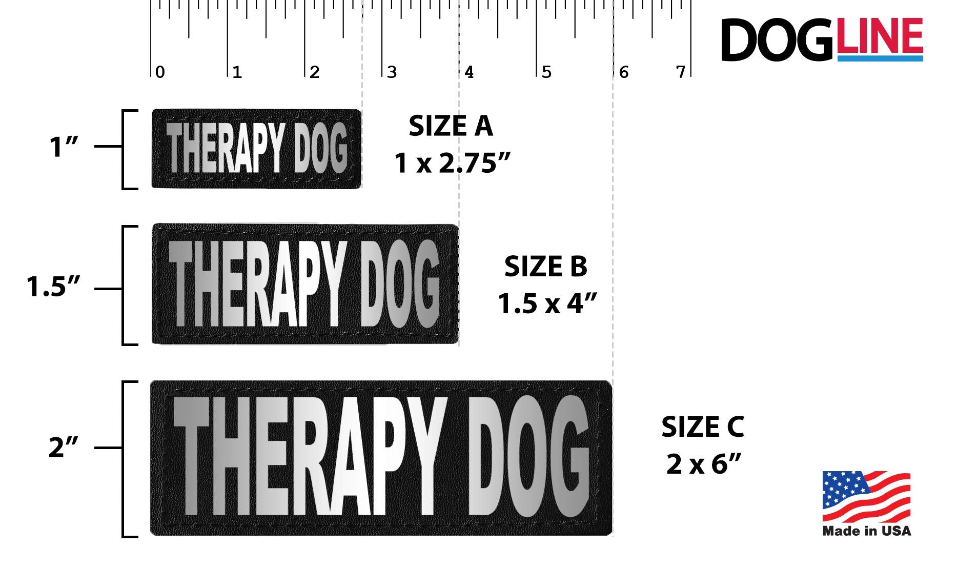 Dogline Therapy Dog Removable Patches, Large/X-Large