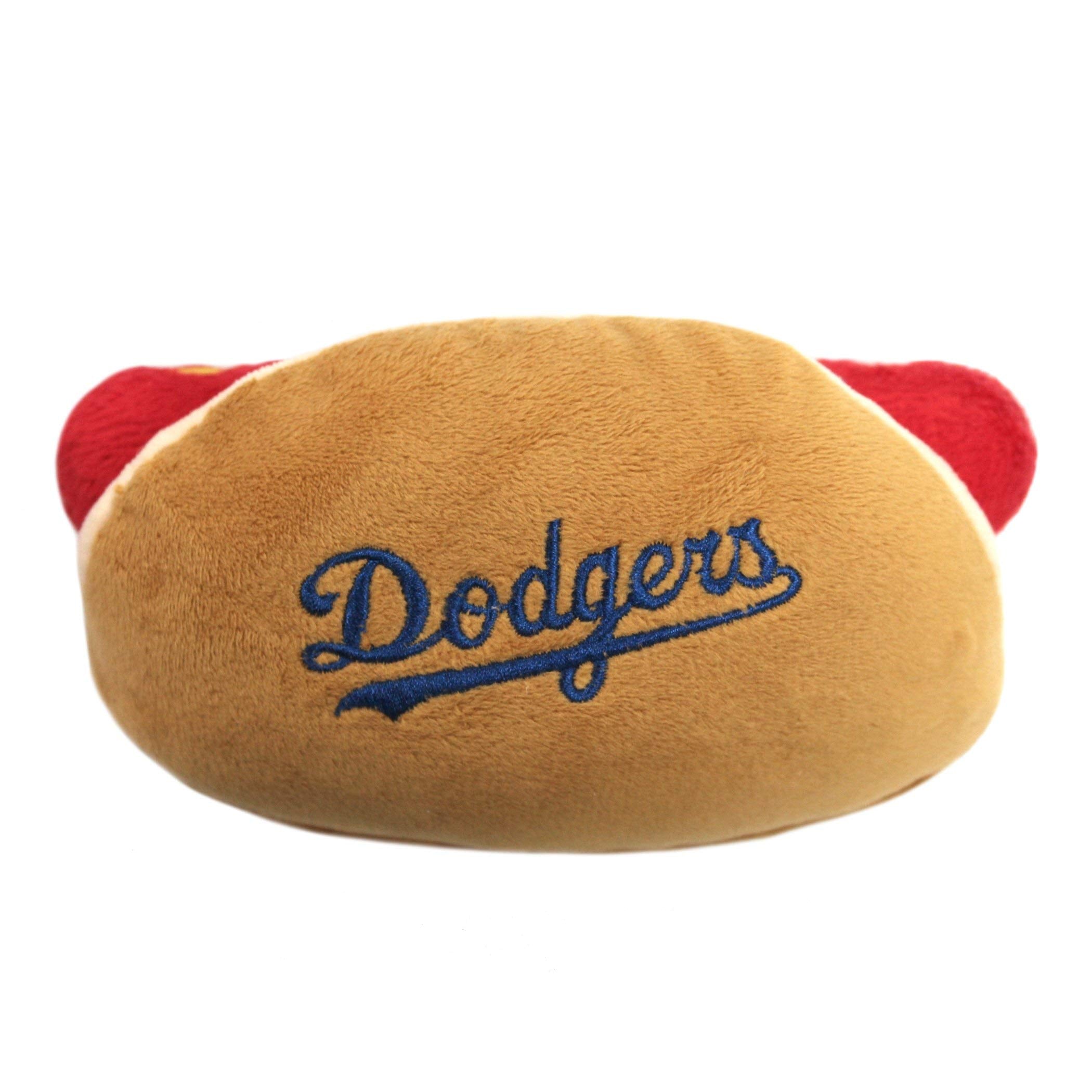 Mlb Los Angeles Dodgers Plush Dog Toys - Stadium Theme Snacks - Cutest Plush Hot-Dog Toy For Dogs & Cats With Inner Squeaker & P