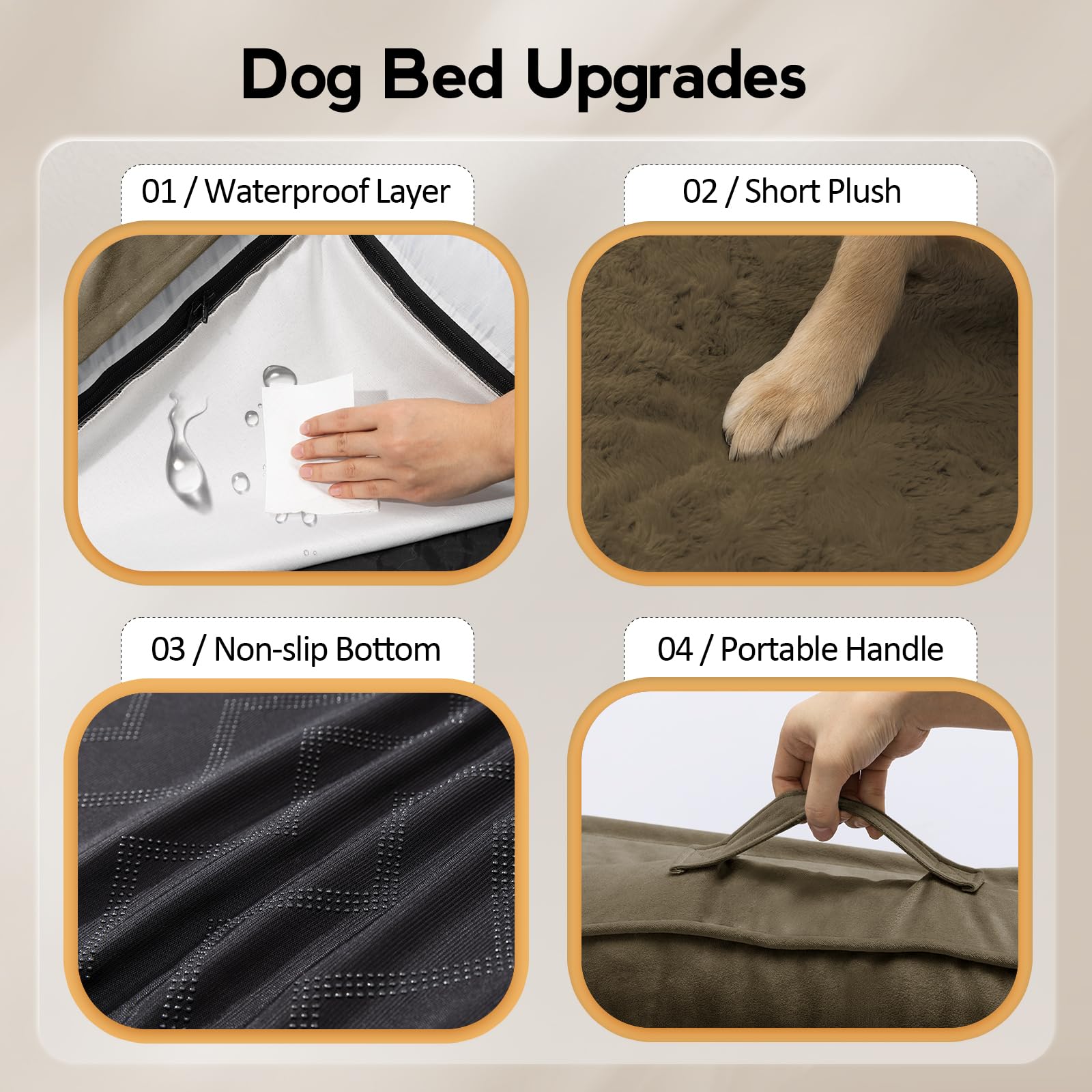 Mekiy Large Orthopedic Dog Bed With Sides Xl Dog Beds With Removable Washable Cover Non-Slip Waterproof Pet Bed For Extra Large