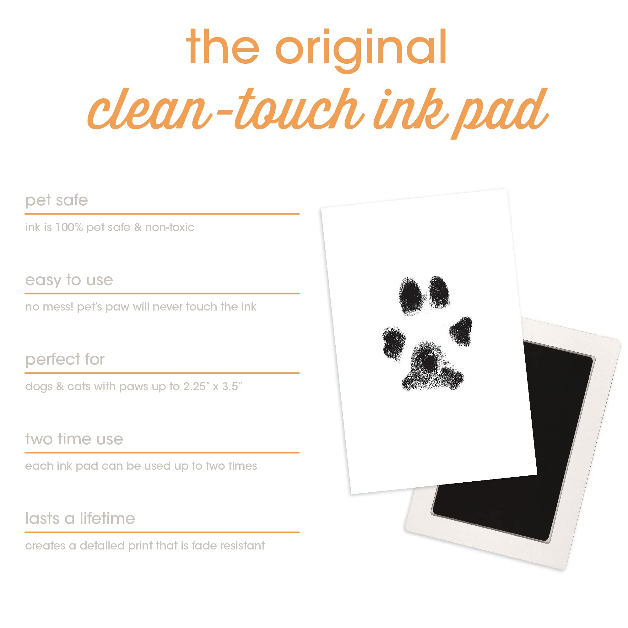 Pearhead S/M Paw Print Clean Touch Ink Pad, Dog Or Cat Pet Owner Keepsake, Diy Inkless Nose Print And Pawprint Impression Making Kit, Small/Medium