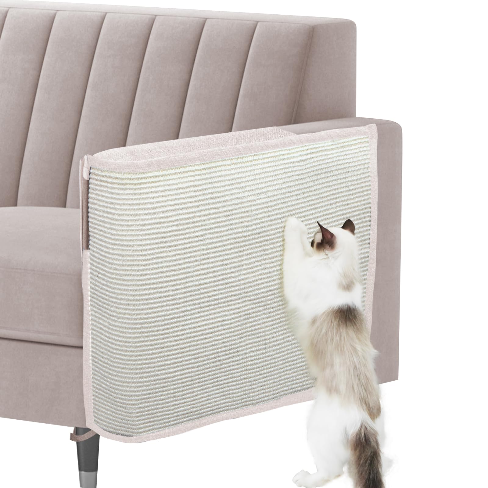 Oroonoko Cat Scratch Sofa Protector,27.6L*19.6Winch Cat Scratch Furniture Protector Pad,Cat Scratch Couch Arm Sheild With Natura