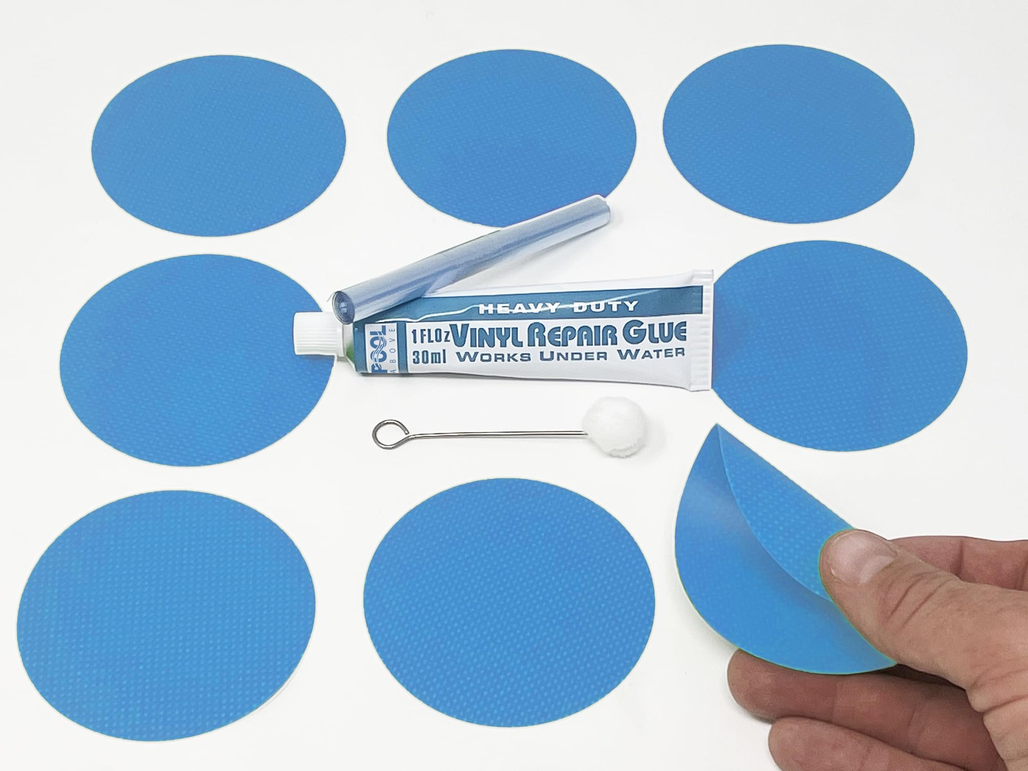 Heavy Duty Vinyl Repair Patch Kit For Above-Ground Pool Liner Repair Glue And Patch Inflatables Boat Raft Kayak Air Beds Inflata