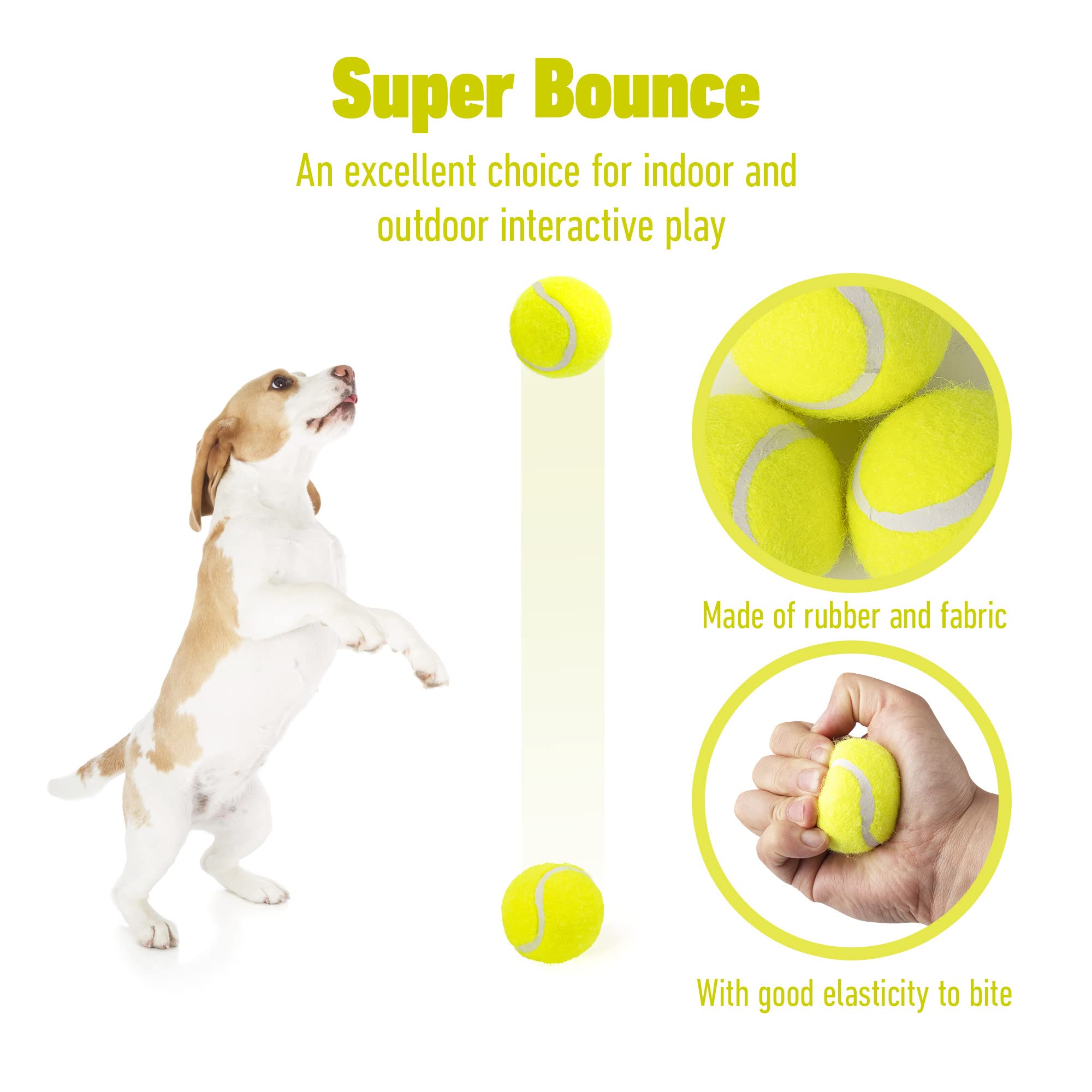 Pet Prime Dog Toy Tennis Ball 6 Pcak 2 Inch For Automatic Ball Lanucher Interactive Pet Balls For Exercise Training Play Fetch F