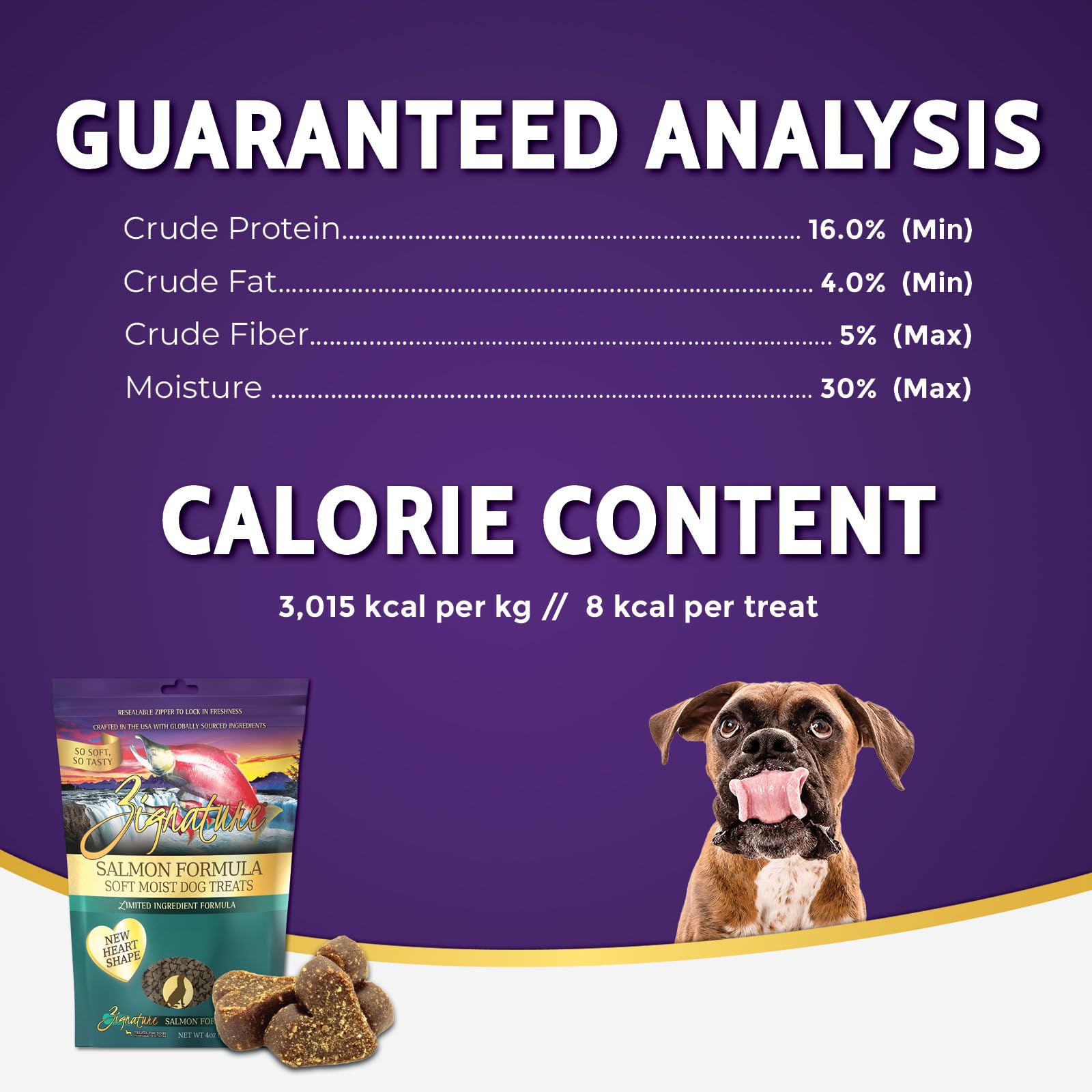 Zignature Salmon Soft Moist Treats for Dogs - 4 Ounce Pack - Grain-Free, Healthy Dog Snack