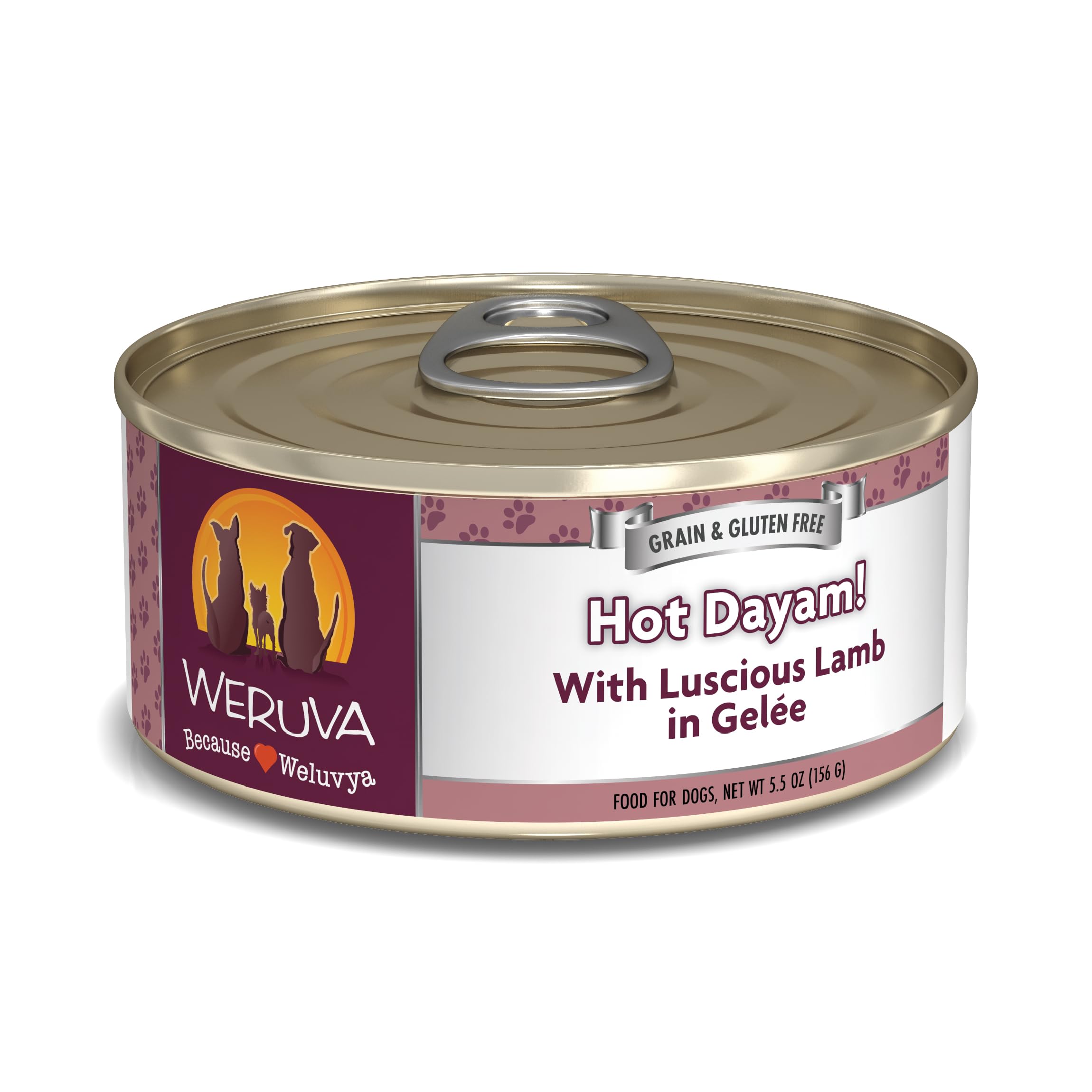 Weruva Classic Dog Food, Hot Dayam! with Lamb in Gel  e, 5.5oz Can (Pack of 24)