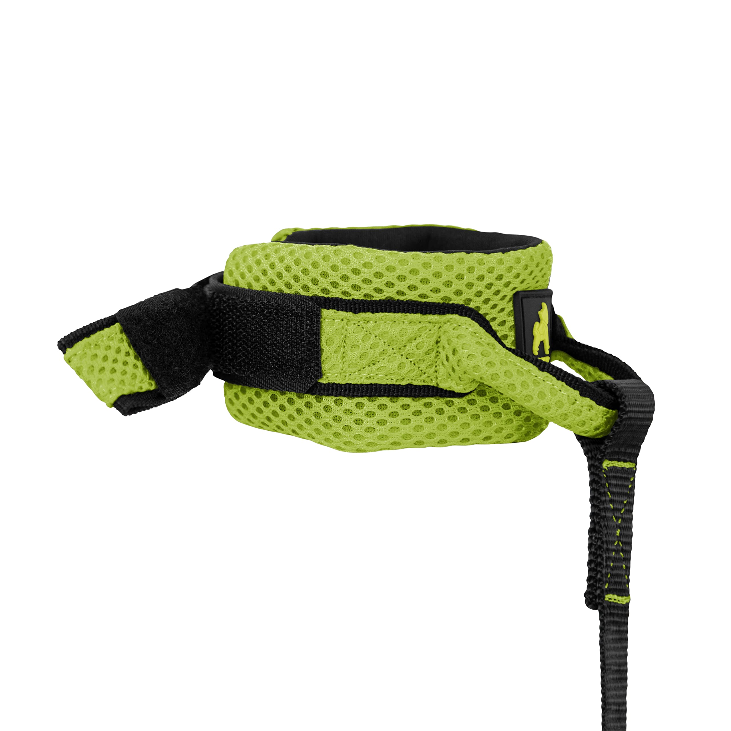 Gooby Soft Mesh Wrist Band Surfer Leash - Green, 6 Ft - Comfortable Hands Free Leash With Elastic Band For Small, Medium And Large Dogs