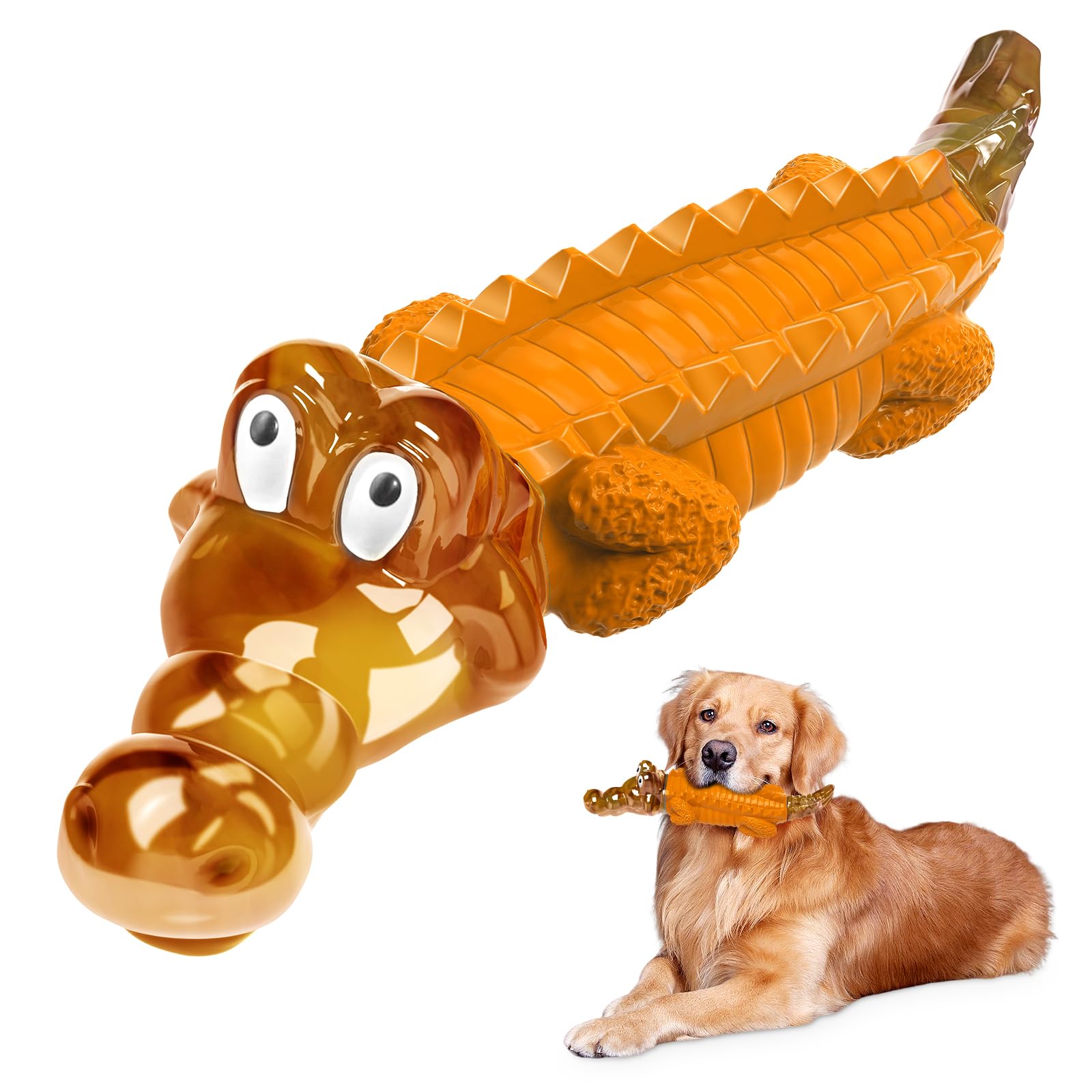 Jeefome Dog Toy for Aggressive Chewers – Durable Nylon Toy for Small, Medium & Large Dogs, Orange, Model csey-01