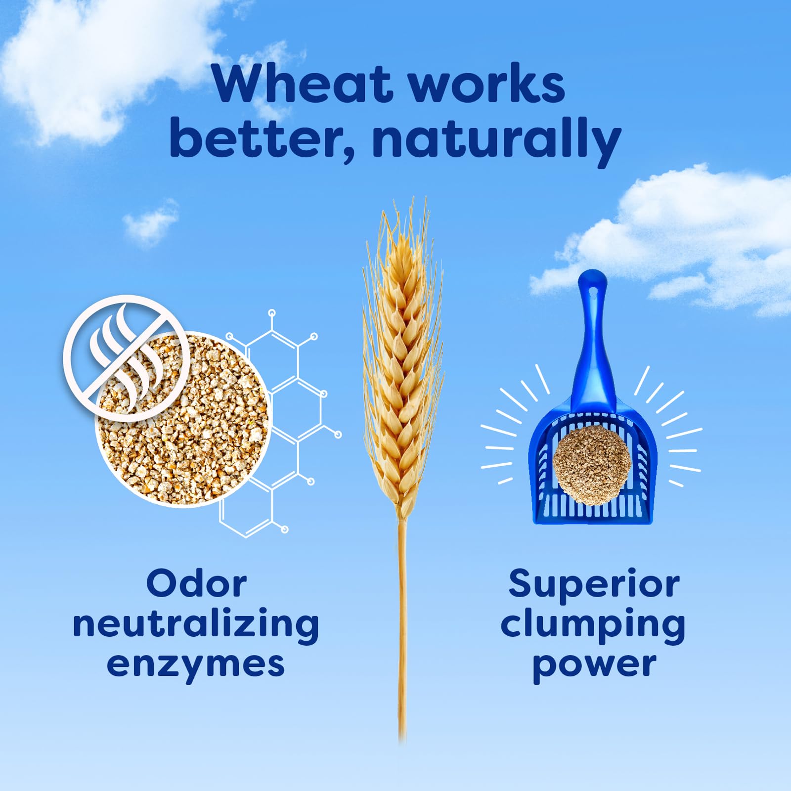 Swheat Scoop Natural Wheat Cat Litter, Original, Fast Clumping With Odor Neutralizing Enzymes, 25 Pound Bag