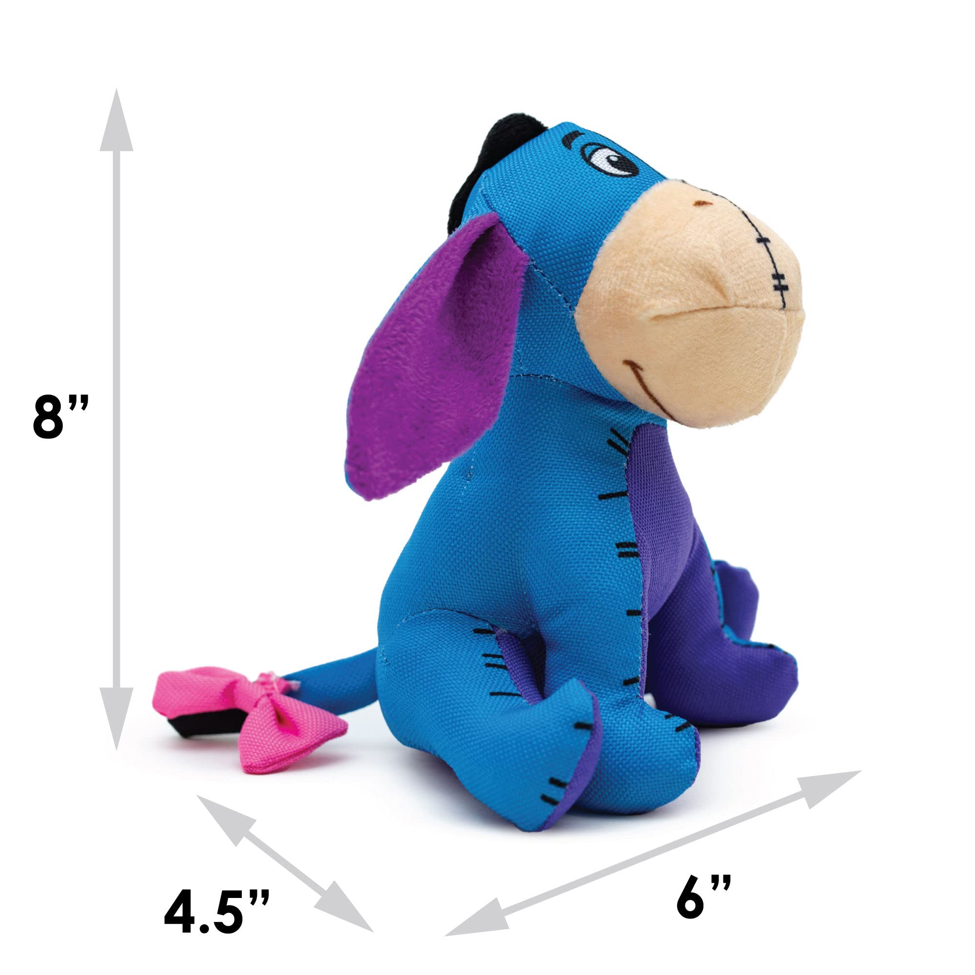 Buckle-Down Disney Dog Toy, Winnie The Pooh Eeyore Sitting Pose Blue Pet Toy, Ballistic Nylon Plush