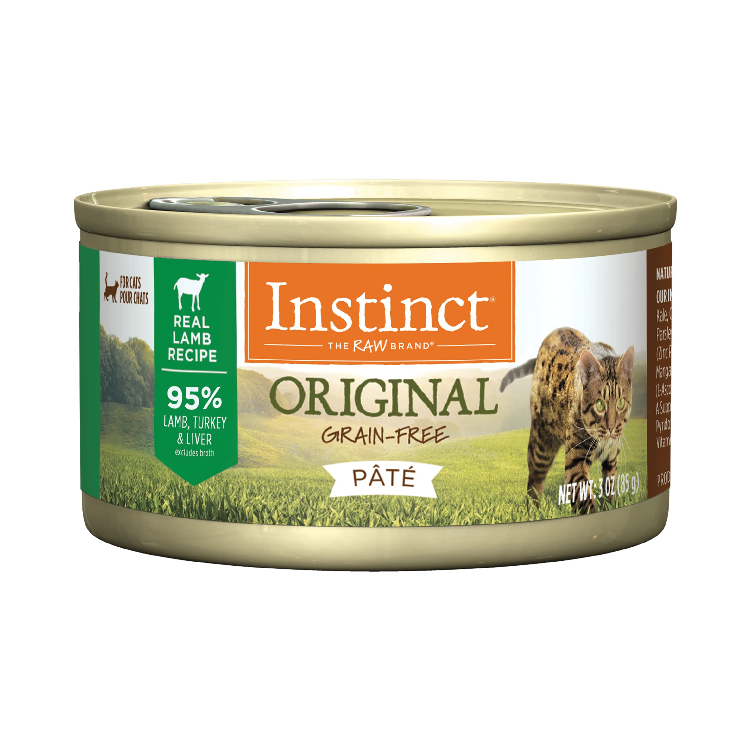 Instinct Original Grain Free Real Lamb Recipe Natural Wet Canned Cat Food by Natures Variety, 3 oz. Cans (Case of 24)