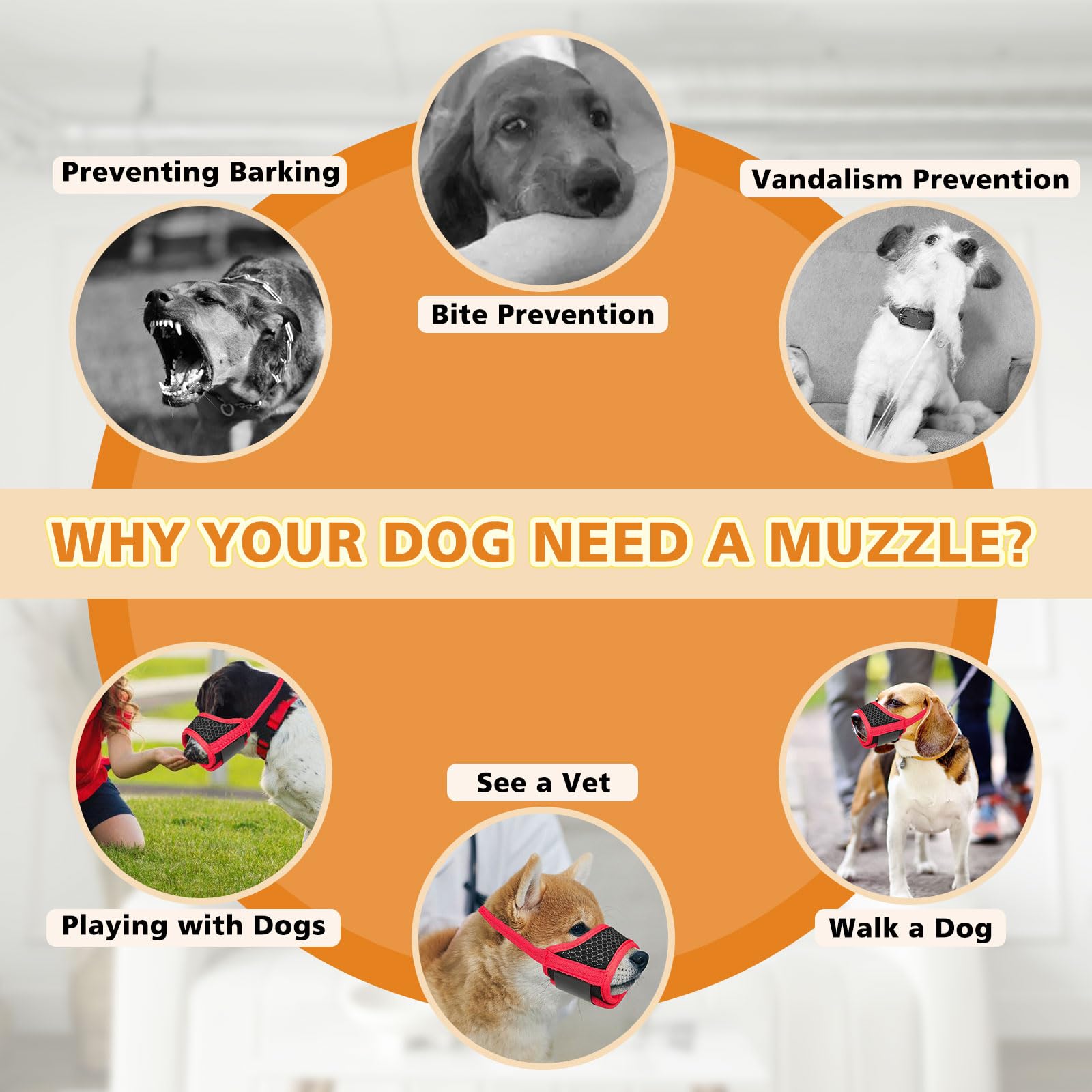 Adjustable Dog Muzzle Breathable Mesh Muzzles For Small Medium Large Dogs Soft Nylon Dog Mouth Guard Pet Safe Anti Biting Dog Mu