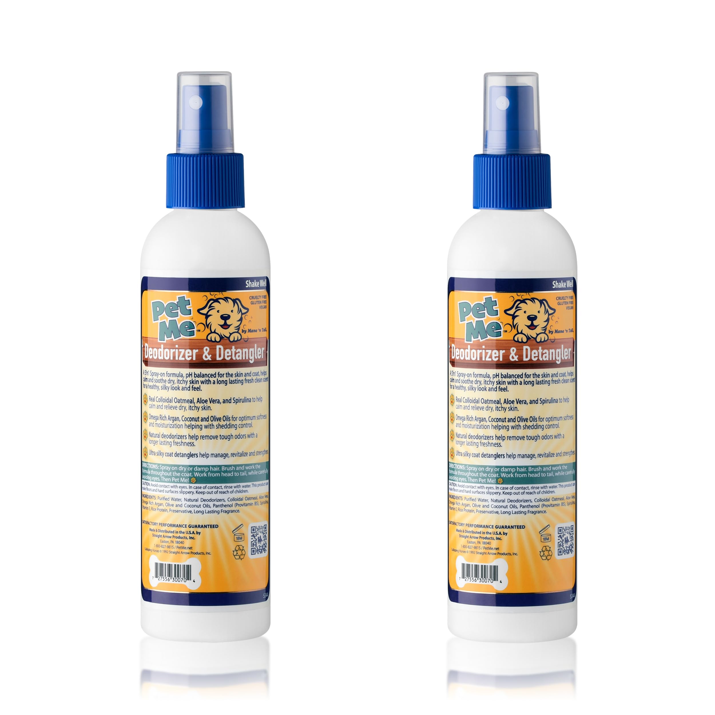Mane 'N Tail Pet Me Deodorizer & Detangler With Real Colloidal Oatmeal, Aloe Vera And Spirulina (2 Pack)