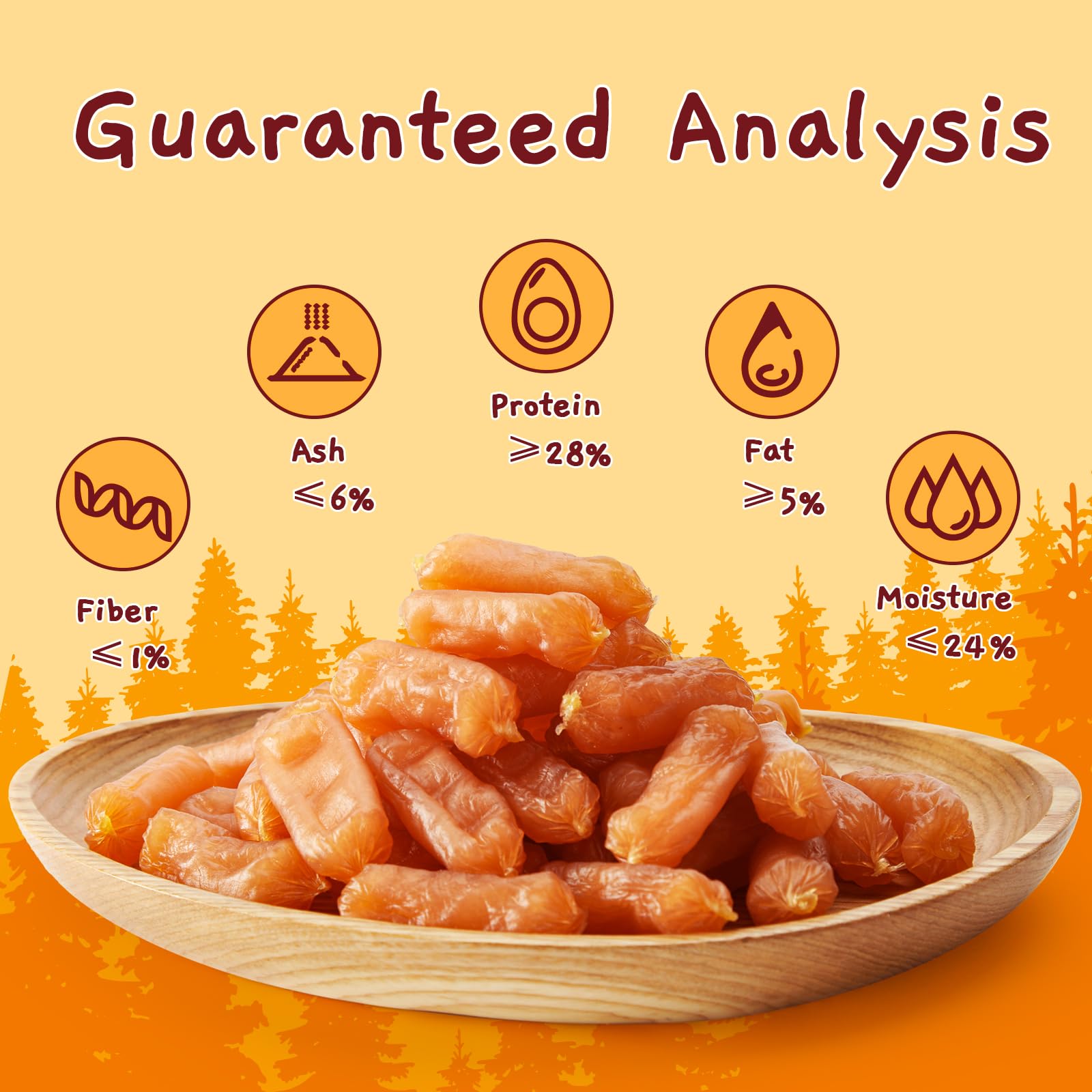 Jungle Calling Chicken Sausage Dog Treats, Slow Roasted Chicken Jerky for Small & Medium Dogs, Grain-Free, High-Protein Chewy Do