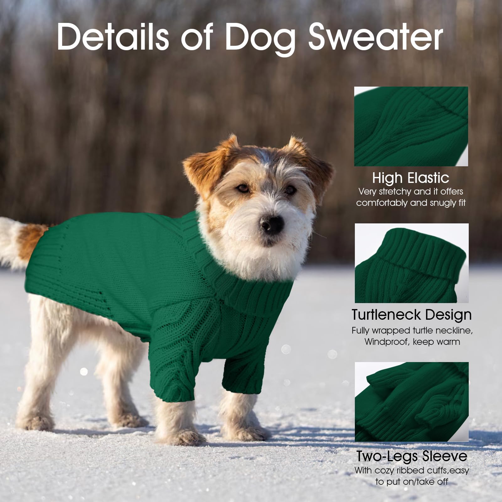 Dog Sweaters For Small Medium Large Dogs Girl, Classic Turtleneck Pet Sweater For Dogs, Thermal Doggy Winter Coat, Warm Dog Shir
