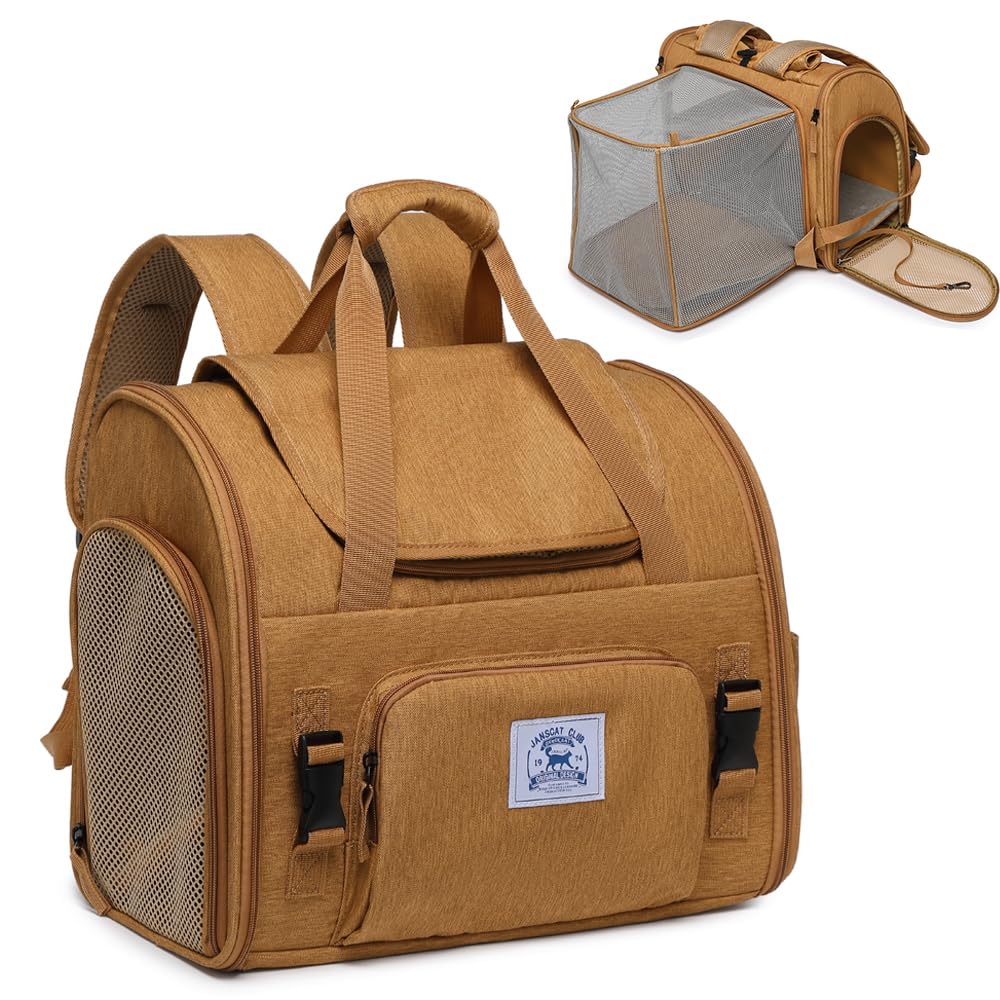 Pet Backpack Carrier for Small Dogs Medium,Large Cats, Puppies,Breathable and Collapsible Design, Portable Travel Bag for Bearde