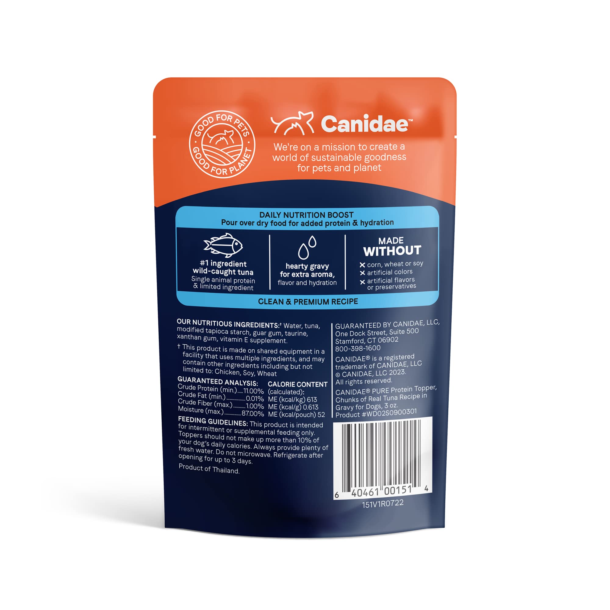 CANIDAE Pure Protein Topper Wet Dog Food, Chunks of Real Tuna in Gravy Recipe, 3 oz. (Case of 12)