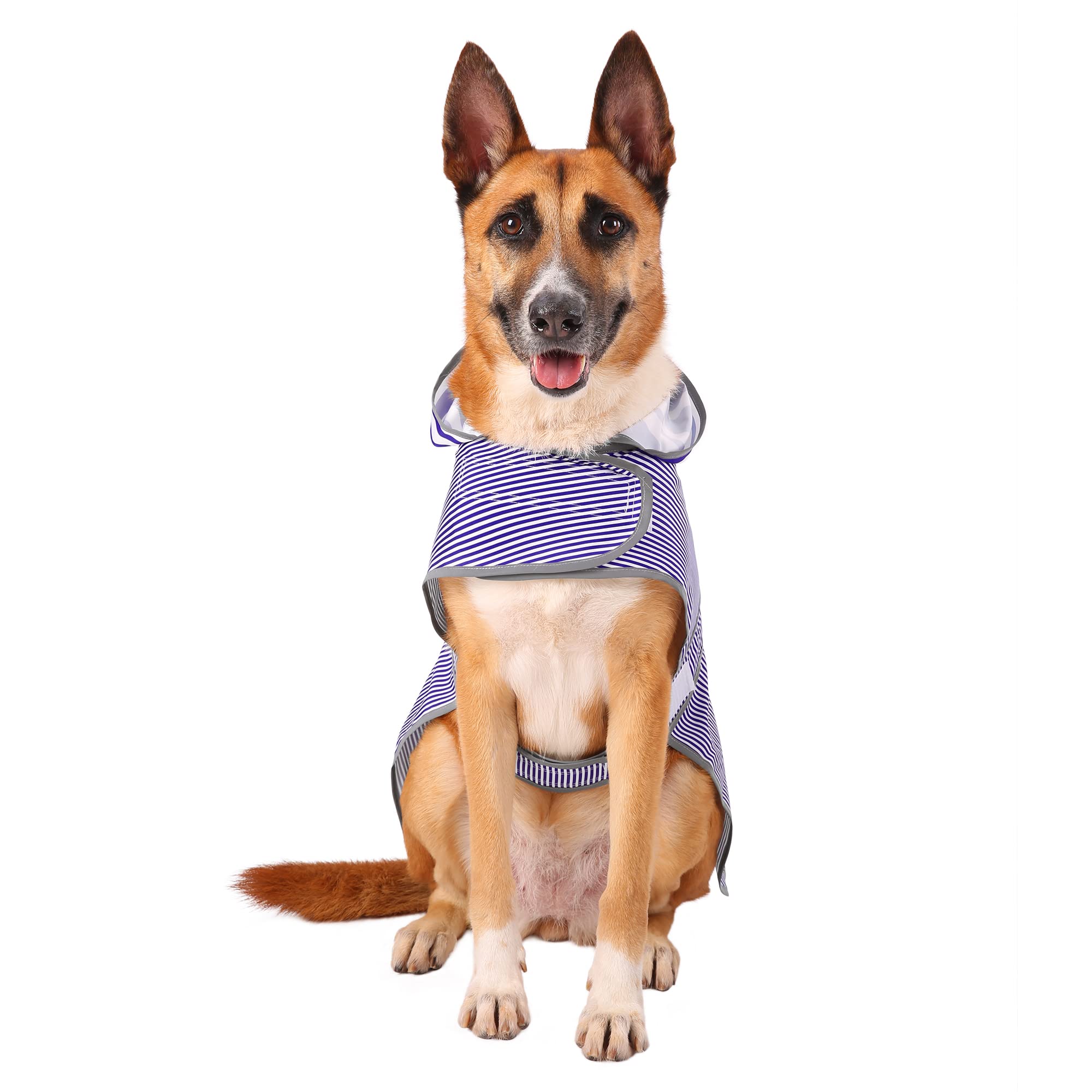 Dog Raincoats For Large Dogs With Hood And Leash Hole, Waterproof Dogs Poncho Rain Jacket Coat For Large Pets