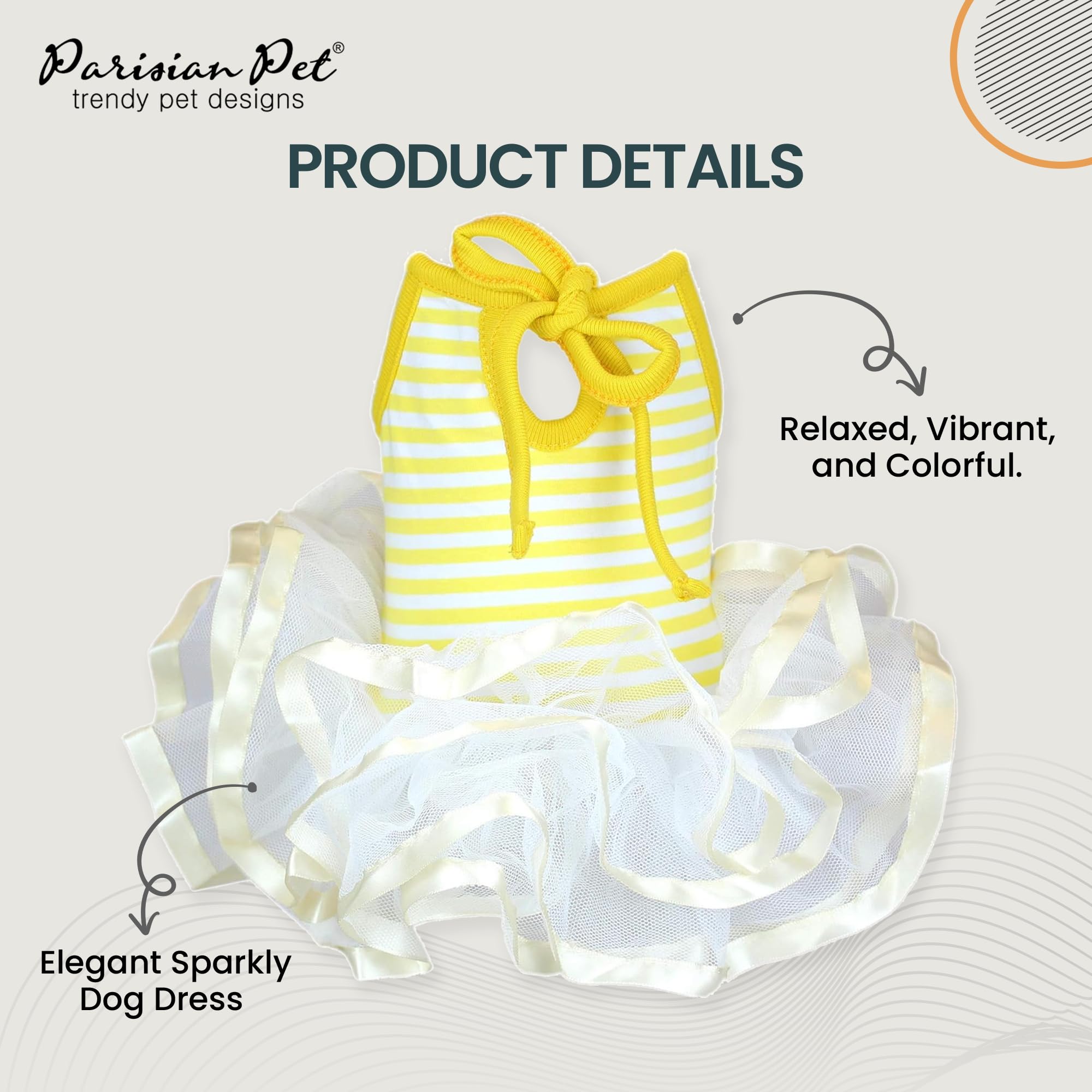 Parisian Pet Ballerina Dog Dress Yellow