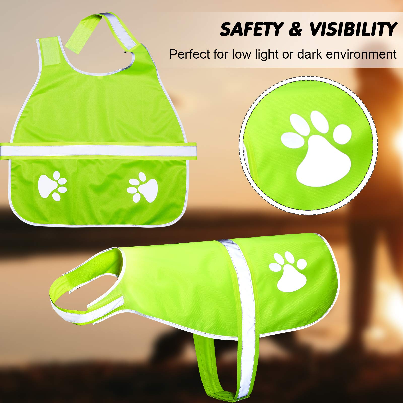 Geyoga 2 Pieces Dog Reflective Vest Adjustable Dog Safety Vest Pet Dog High Visibility Apparel For Outdoor Activities Walking Hunting (Orange, Fluorescent Yellow,L)