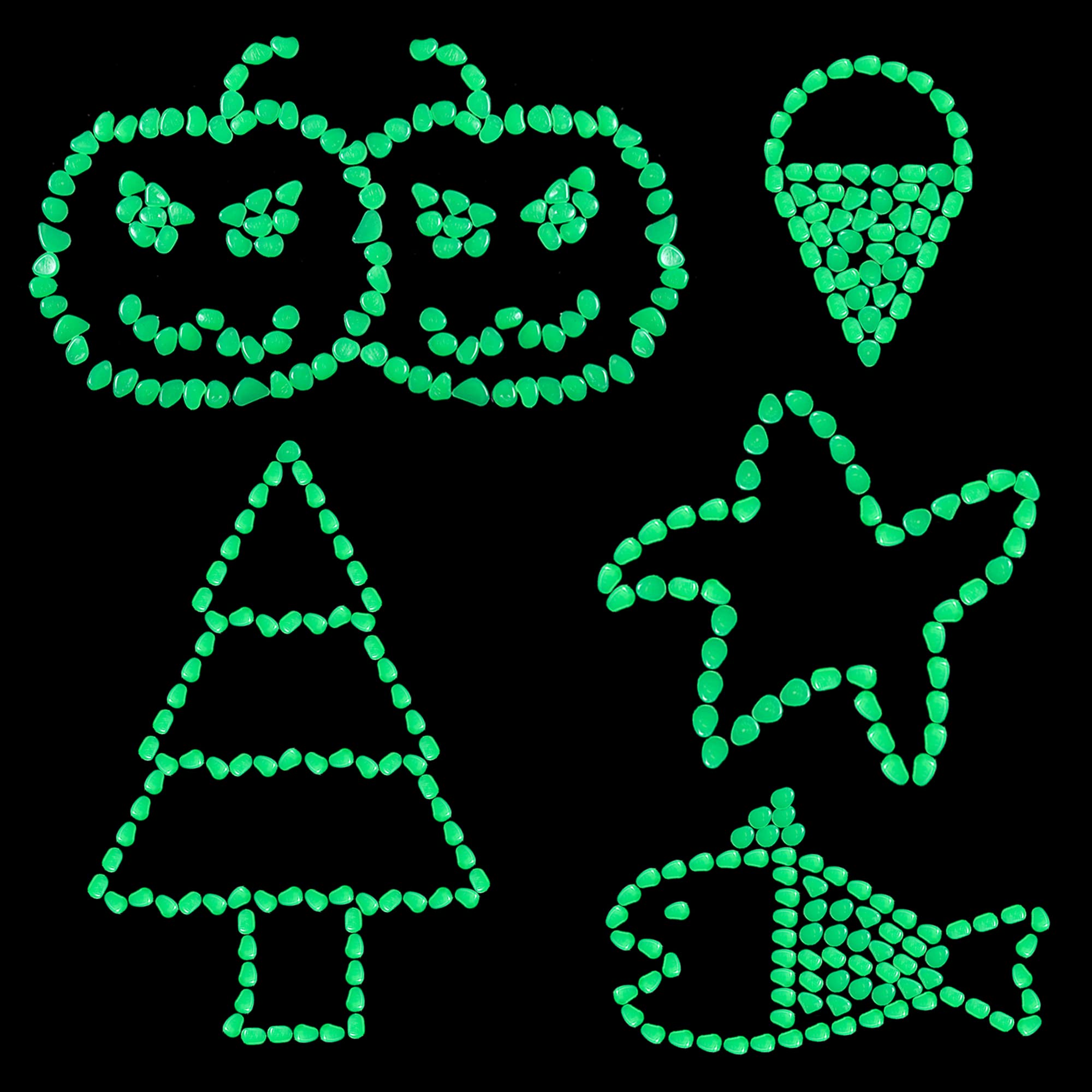 Osopola 150 Pcs Luminous Stones - Green Glow Rocks Decorations Diy Decorative Pebbles For Aquarium Fish Tank Sidewalk Garden Pat