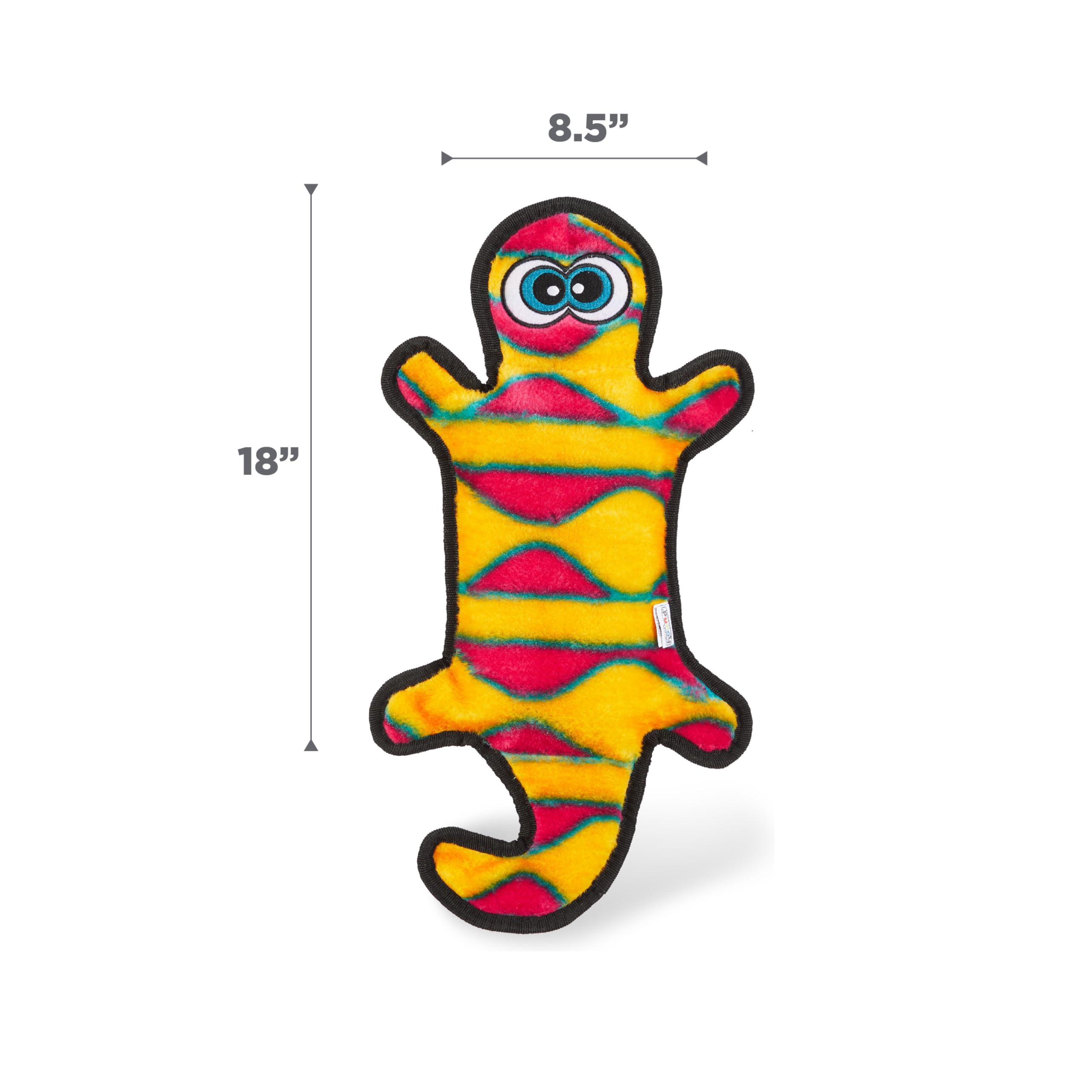 Outward Hound Durablez Tough Plush Squeaky Dog Toy, Gecko, Orange, Large