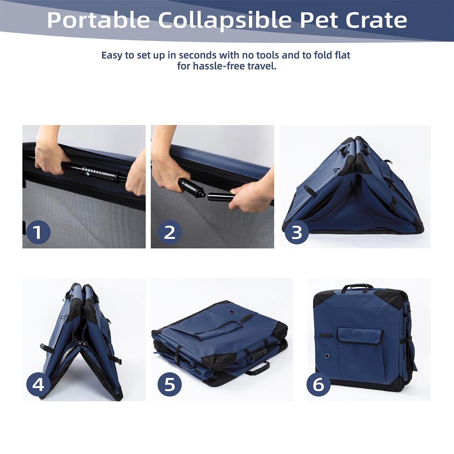 Pettycare 36 Inch Collapsible Dog Crate With Curtains Travel Dog Crate For Airflow And Calm Soft Pet Kennel With Portable Bag An