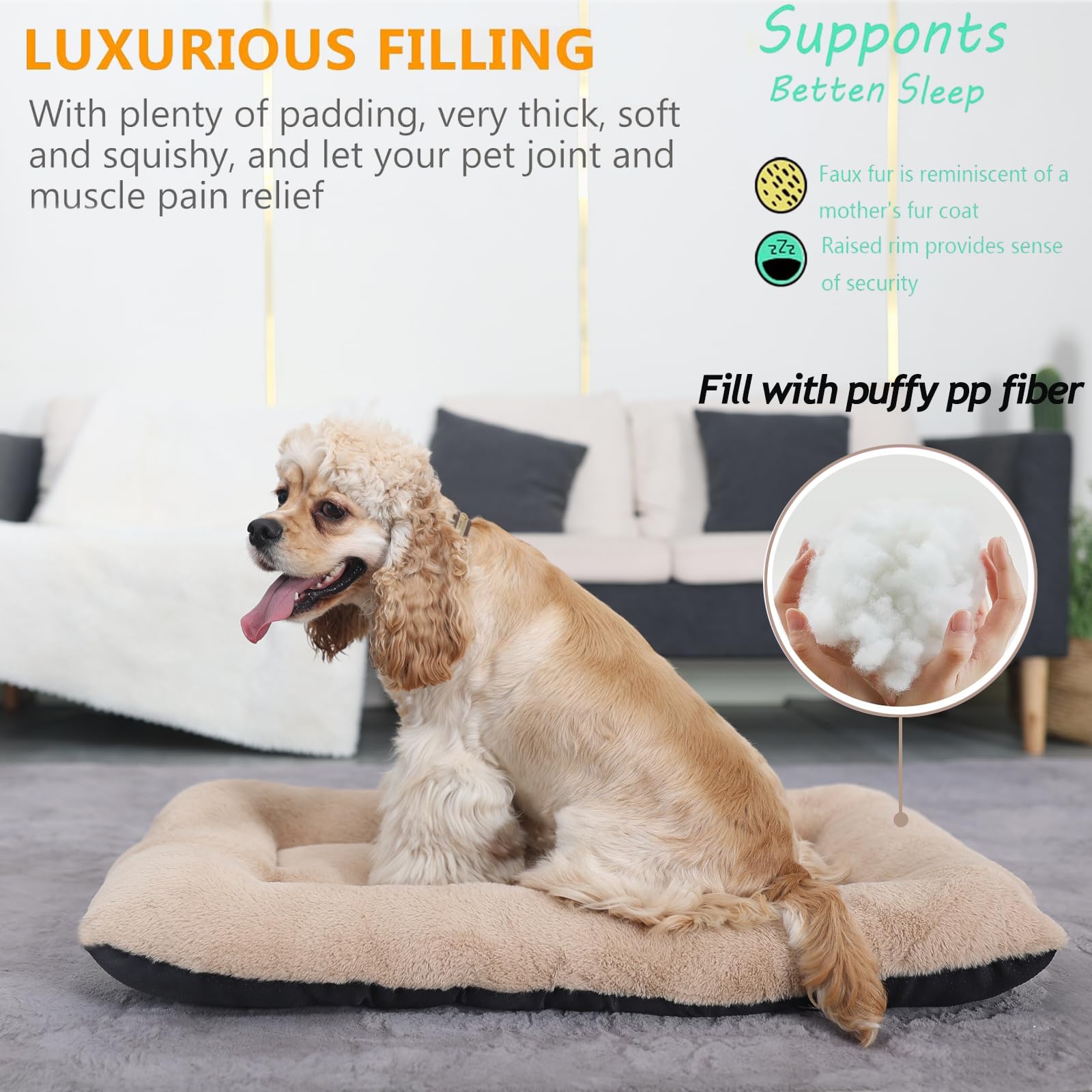 36 Inch Dog Crate Bed Pad For Medium/Large Sized,Washable Dog Bed For Crate Fits Dogs Up To 55 Lbs,Ultra Soft Pet Kennel Mattres