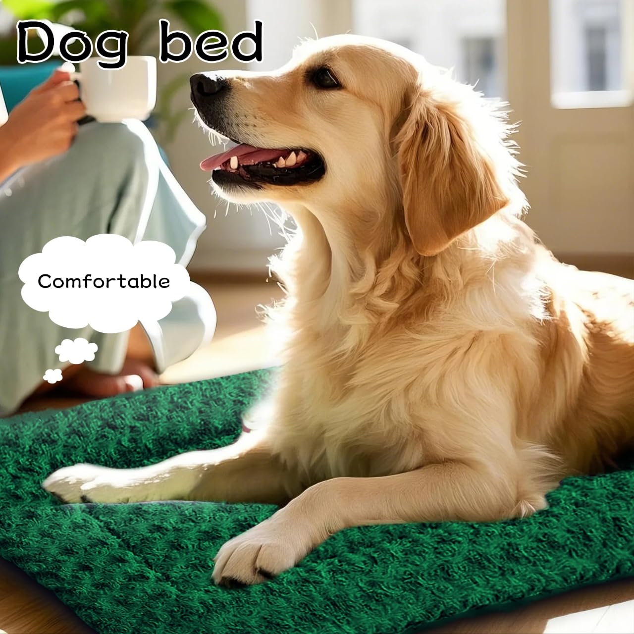 Dog Beds Crate Pad, Dog Bed Mat For Large Dogs Sleeping, Soft, Durable, Washable & Anti-Slip Crate Pads, Reversible Kennel Mat (