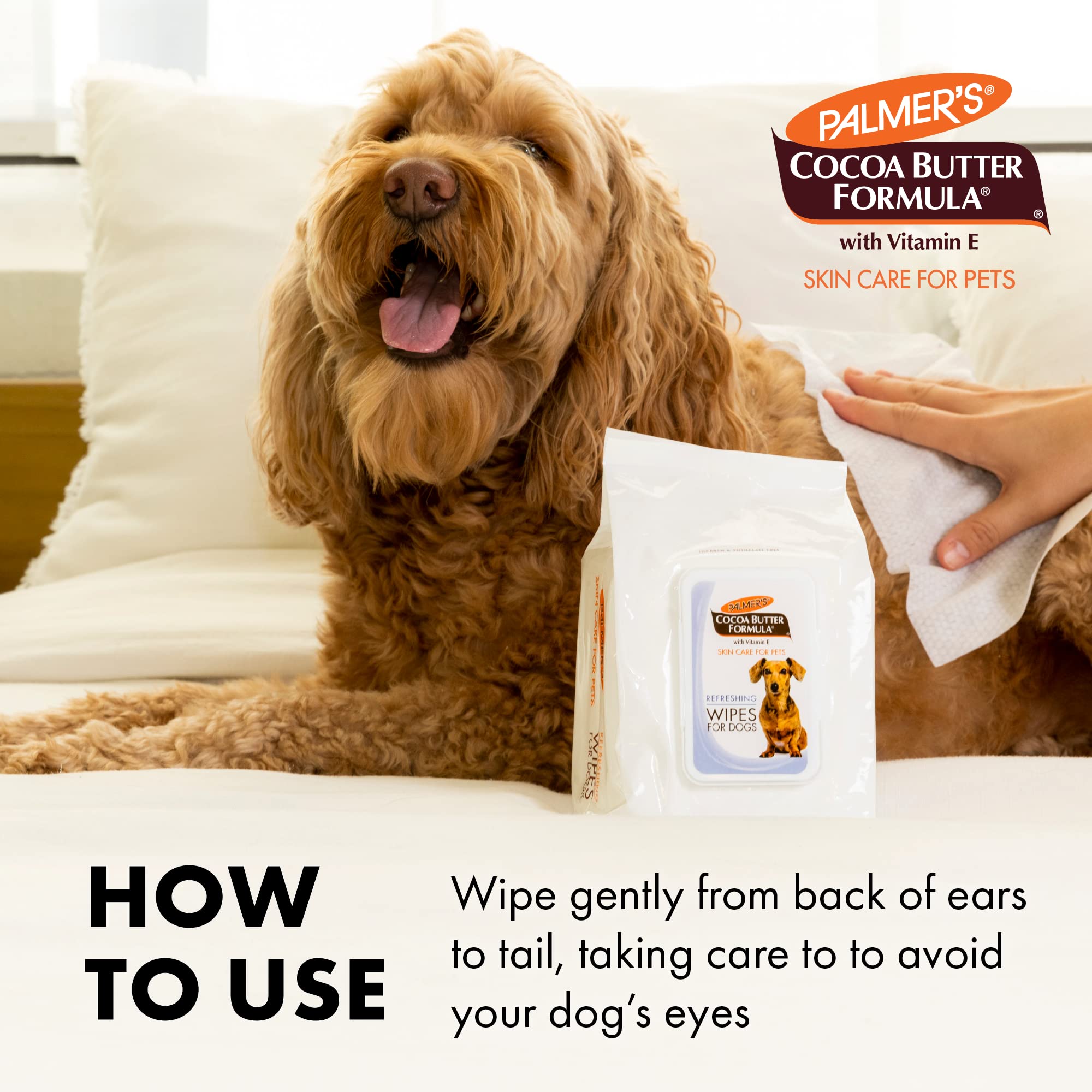 Palmer'S For Pets Coconut Oil Gentle Refreshing Wipes For Puppies, 100 Ct - 3 Pack | Palmers Coconut Oil Puppy Wipes - Gentle Pet Grooming Wipes For Dogs With Coconut Oil