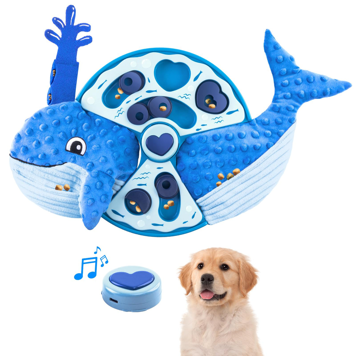 Migipaws Slow Feeder Whale Bowl, Puzzle Doggy Toy, Interactive Dog Toys, Snuffle Mat For Mental Training, Dog Enrichment Toys