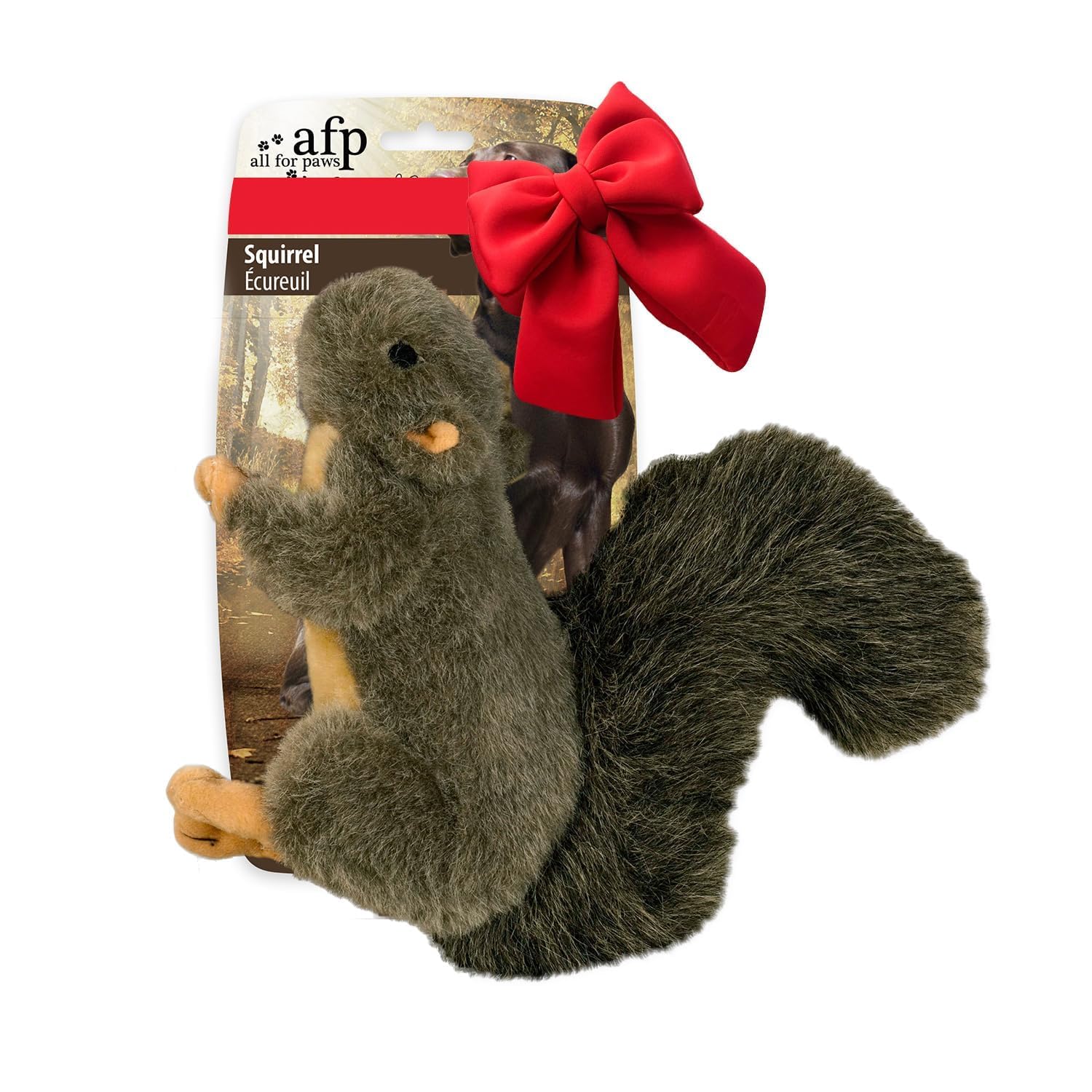 ALL FOR PAWS Interactive Dog Squirrel Plush Squeaky Toy - Perfect Puppy Enrichment Toy, Large