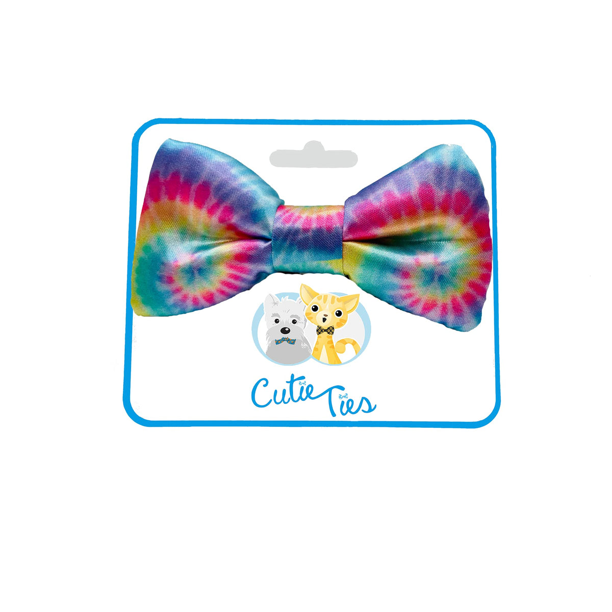 Cutie Ties Dog Bow Tie Pastel Tie Dye-2&quot; x 4&quot; Premium Quality Bow Ties for Dogs-Fancy Dog Tie with Slip Over Elastic Bands-Cute Dog Tie Fits Most Collars (Pastel Tie Dye)