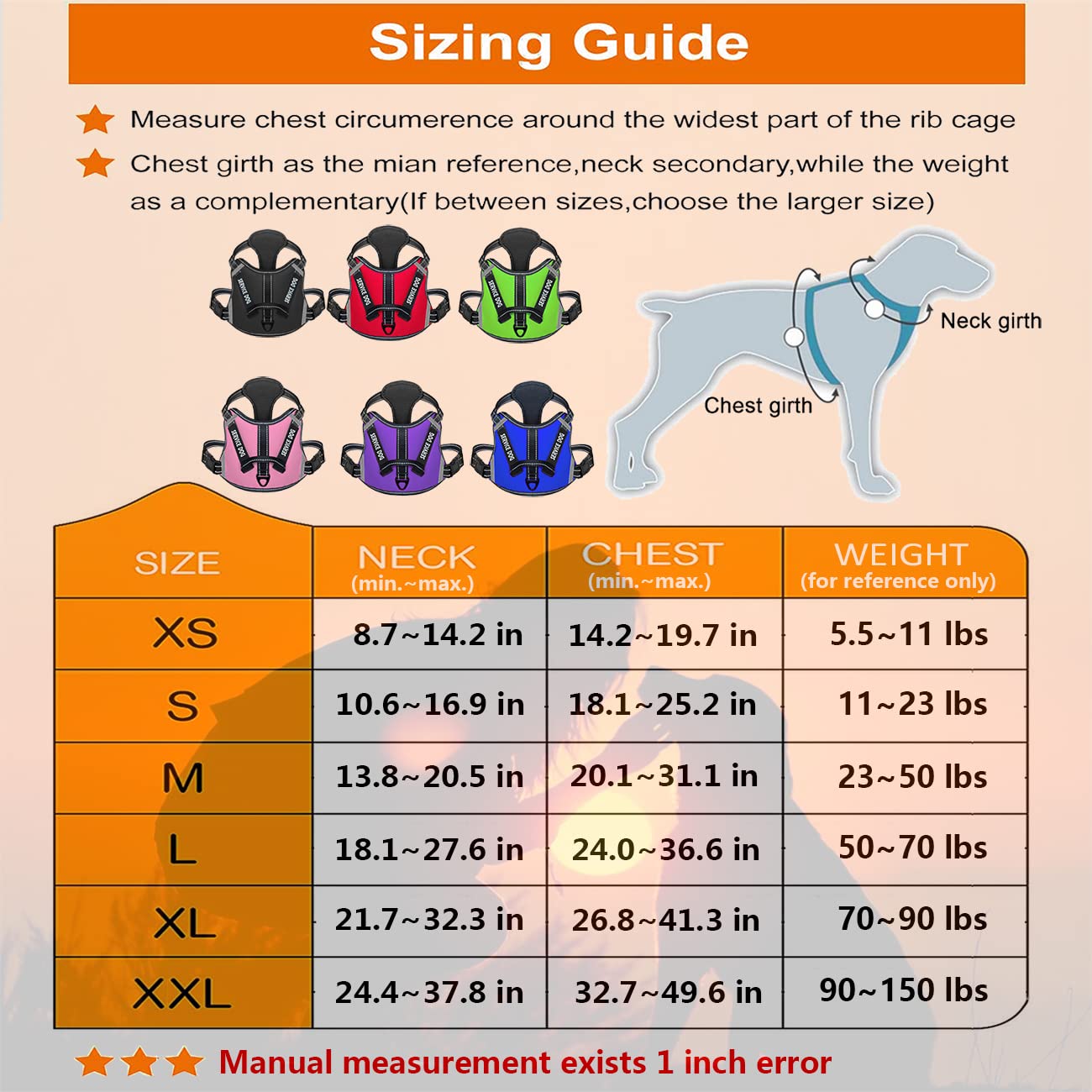 Cymiler Dog Harness,No-Pull Service Dog Harness With Handle,Adjustable Comfort Pet Dog Vest Harness For Outdoor Walking,3M Reflective Vest Easy Control For Small Medium Large Breed