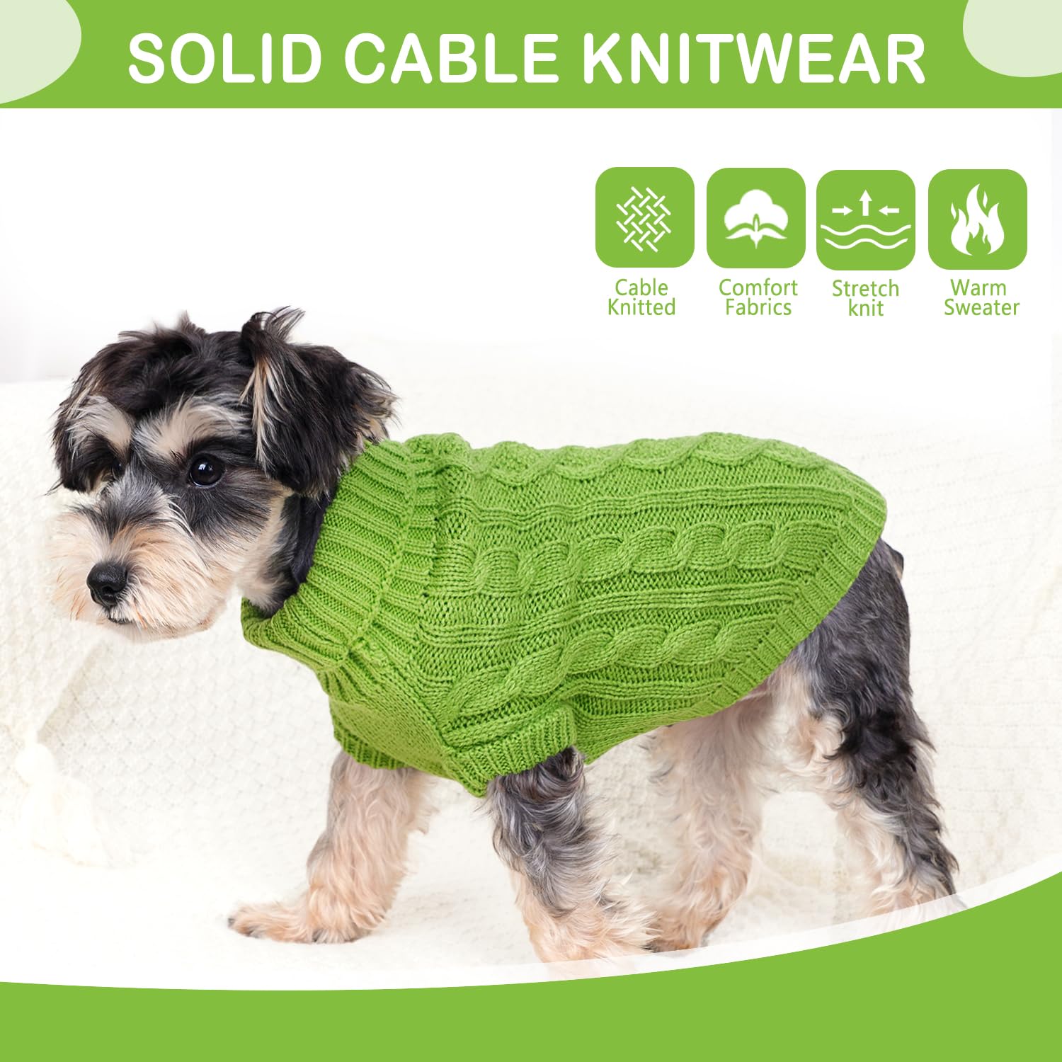 Dog Sweater Warm Dog Clothes for Small Dogs Knitted Turtleneck Small Dog Sweaters Puppy Sweater with Heart Shape Twist Pattern C