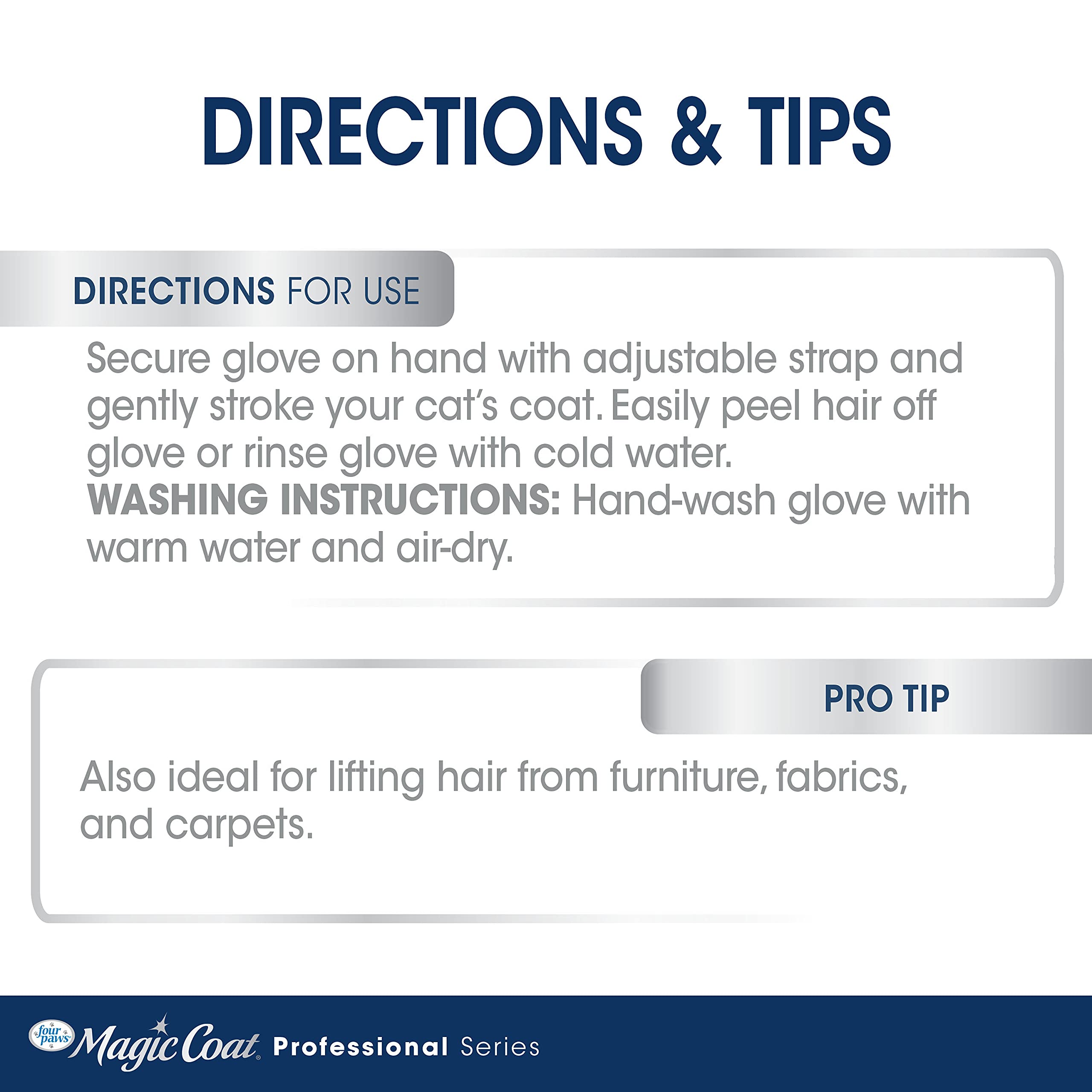 Four Paws Magic Coat Professional Series Love Glove Silicone Cat Grooming Mitt, Deshedding & Dematting, 1 Count