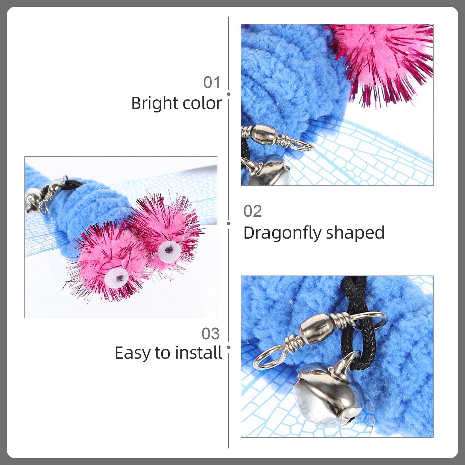 Ueetek 5 Pcs Replacement Dragonfly For Interactive Cat And Kitten Toy Wands