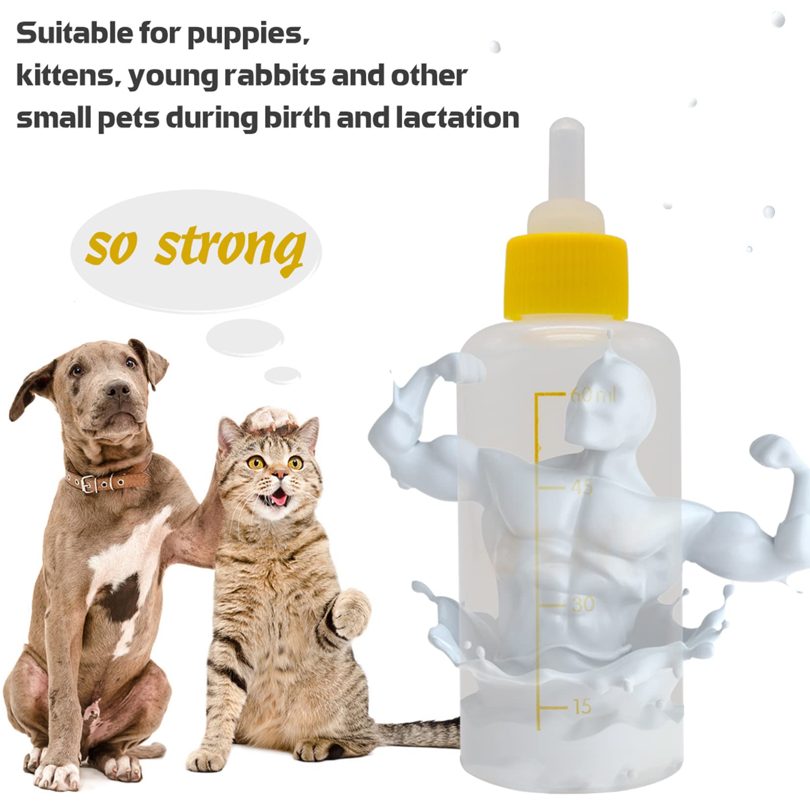 Puppy Kitten Bottle For Nursing, Newborn Pet Dog Cat Rabbit Feeding Bottles With Nipples Feeder Kit