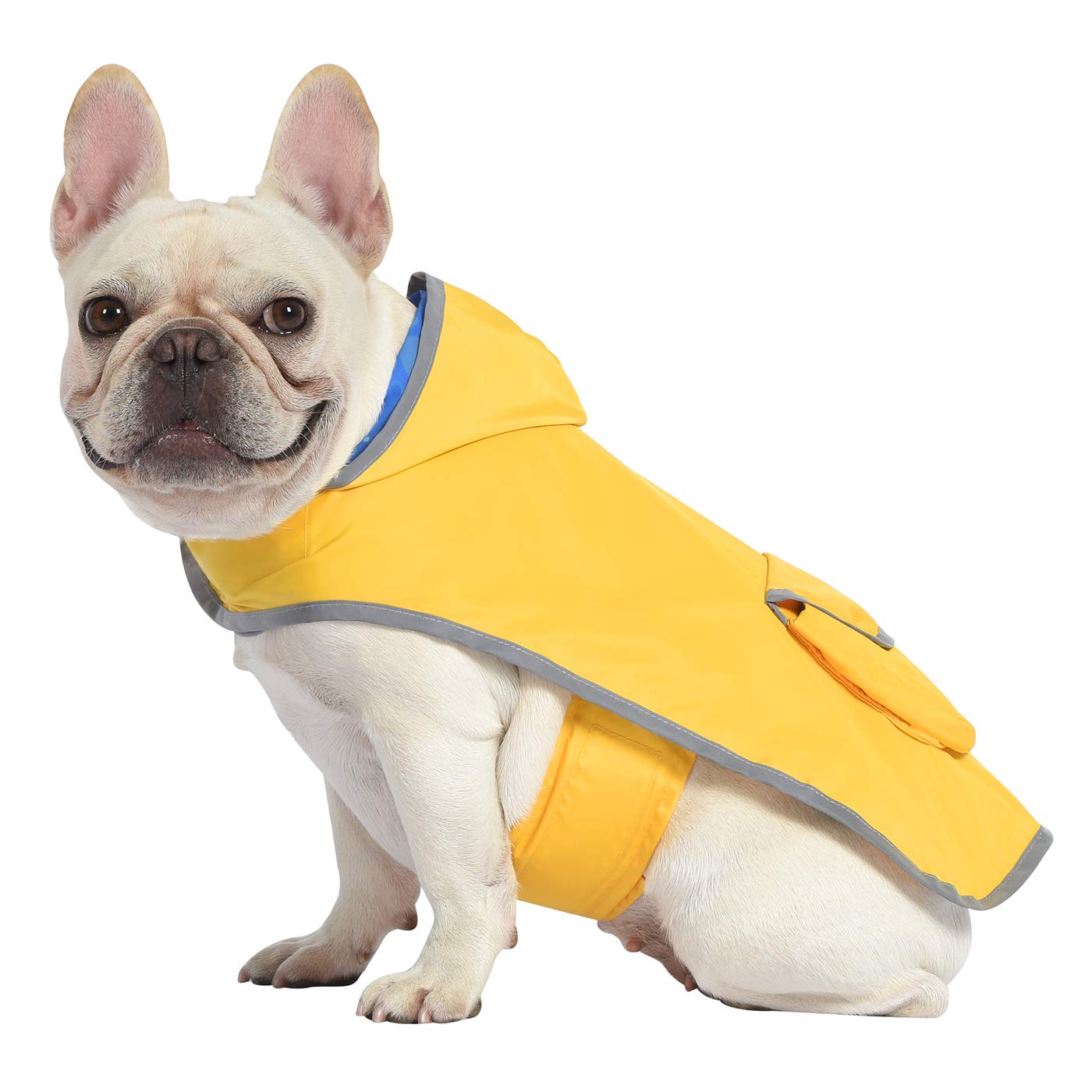 HDE Reversible Dog Raincoat Hooded Slicker Poncho Rain Coat Jacket for Small Medium Large Dogs Ducks Yellow - M