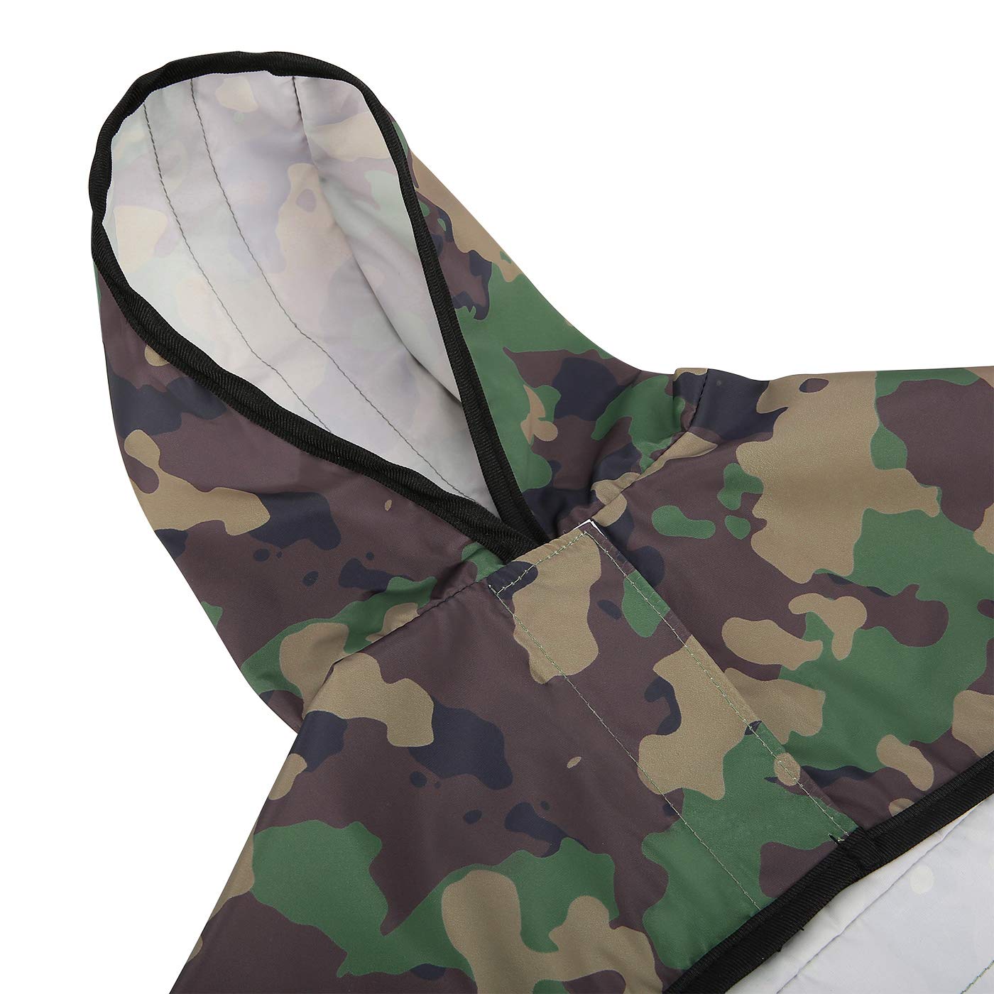 Hde Dog Raincoat Hooded Slicker Poncho For Small To X-Large Dogs And Puppies Camo - M