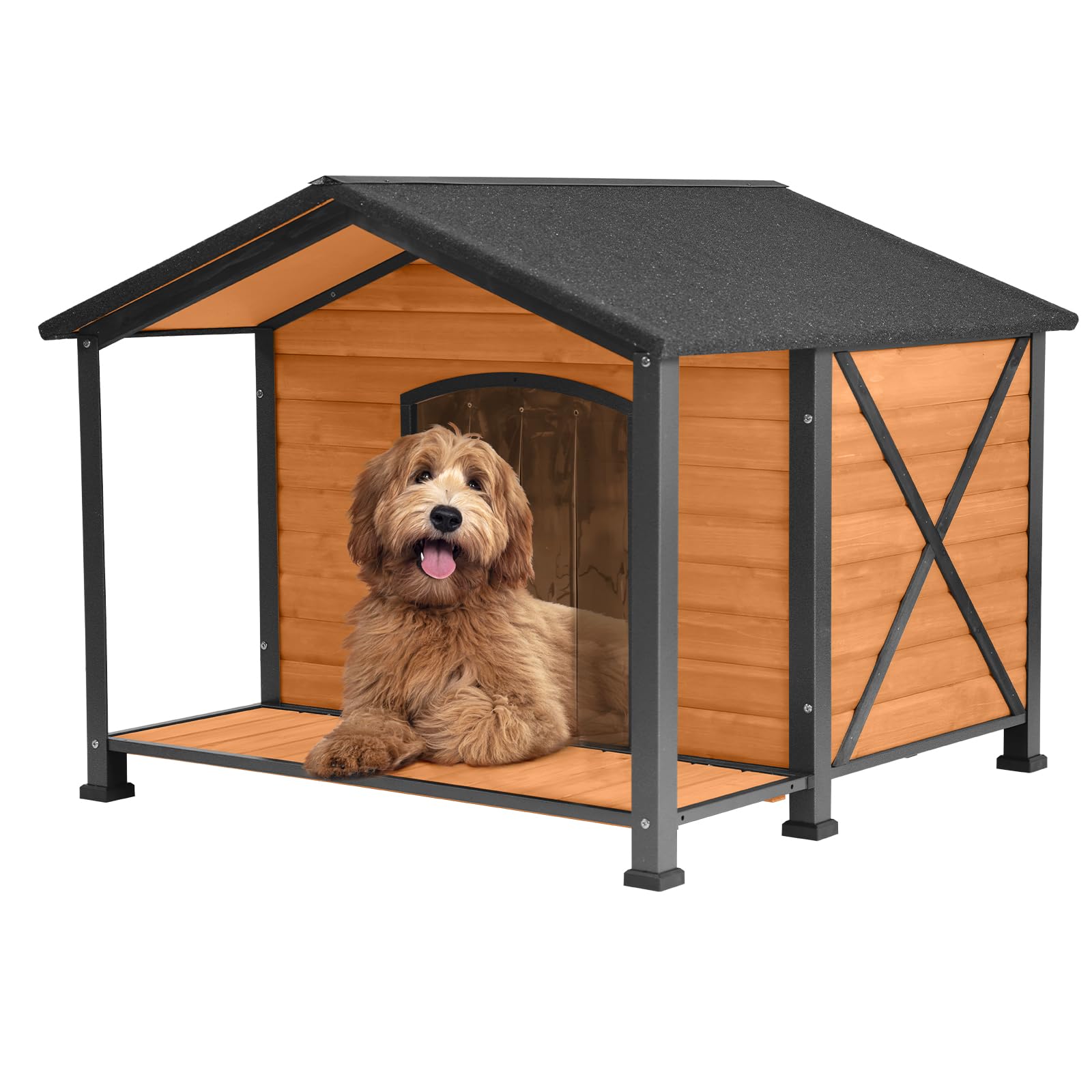Dog House Outdoor & Indoor, Dog Kennel For Winter, Insulated Puppy Shelter For Small & Medium & Large Dogs,Unique All-Around Iro